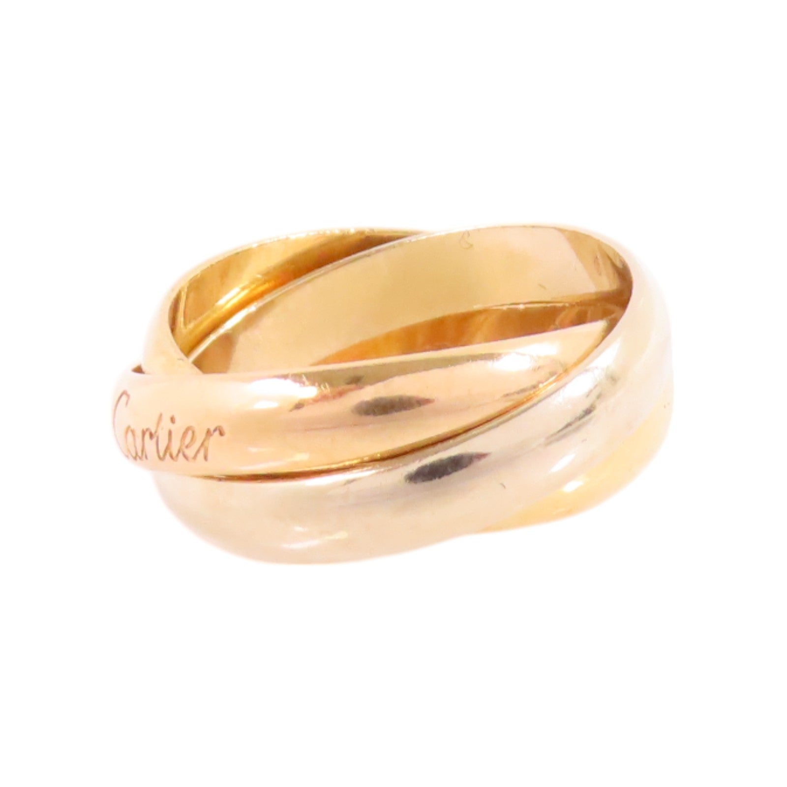 CARTIER 18K黃金/白金/玫瑰金Trinity Ring戒指Cartier#49/US#4.5