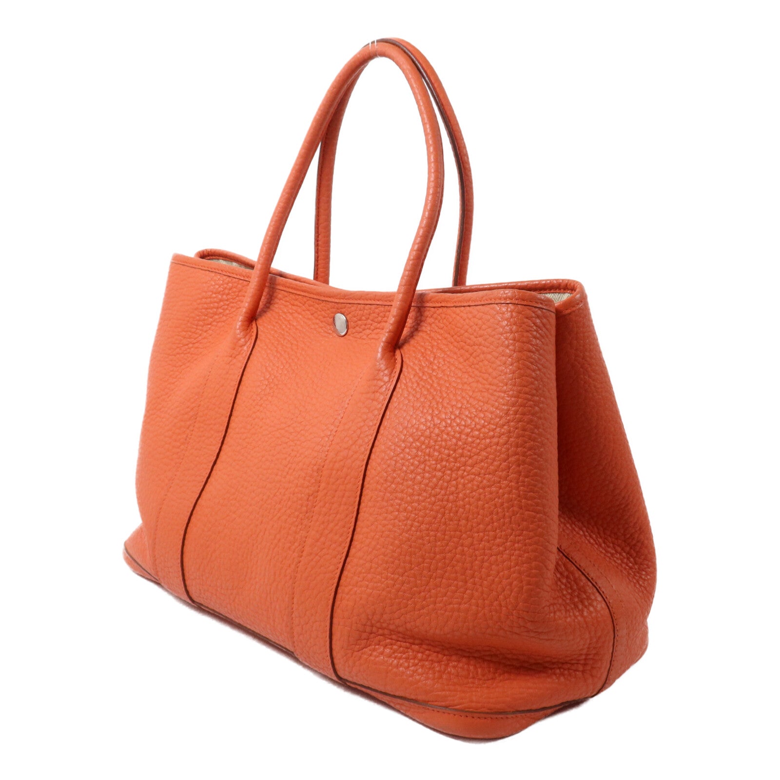 HERMES Clemence皮革Garden Party PM手挽袋Feu