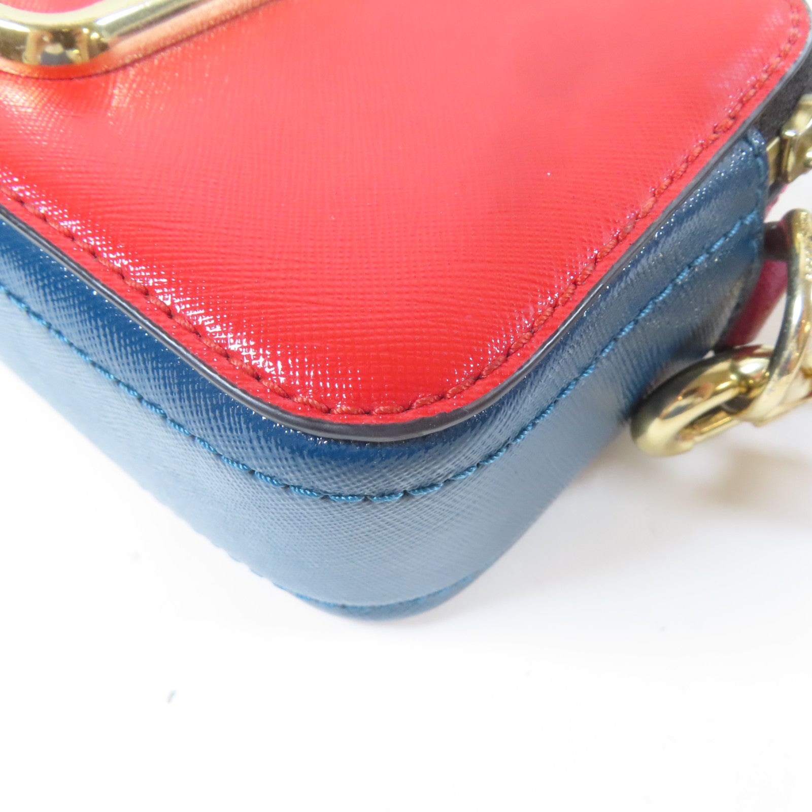 MARC JACOBS 牛皮皮革Shoulder Bag金扣肩背袋紅色/藍色/紫紅色