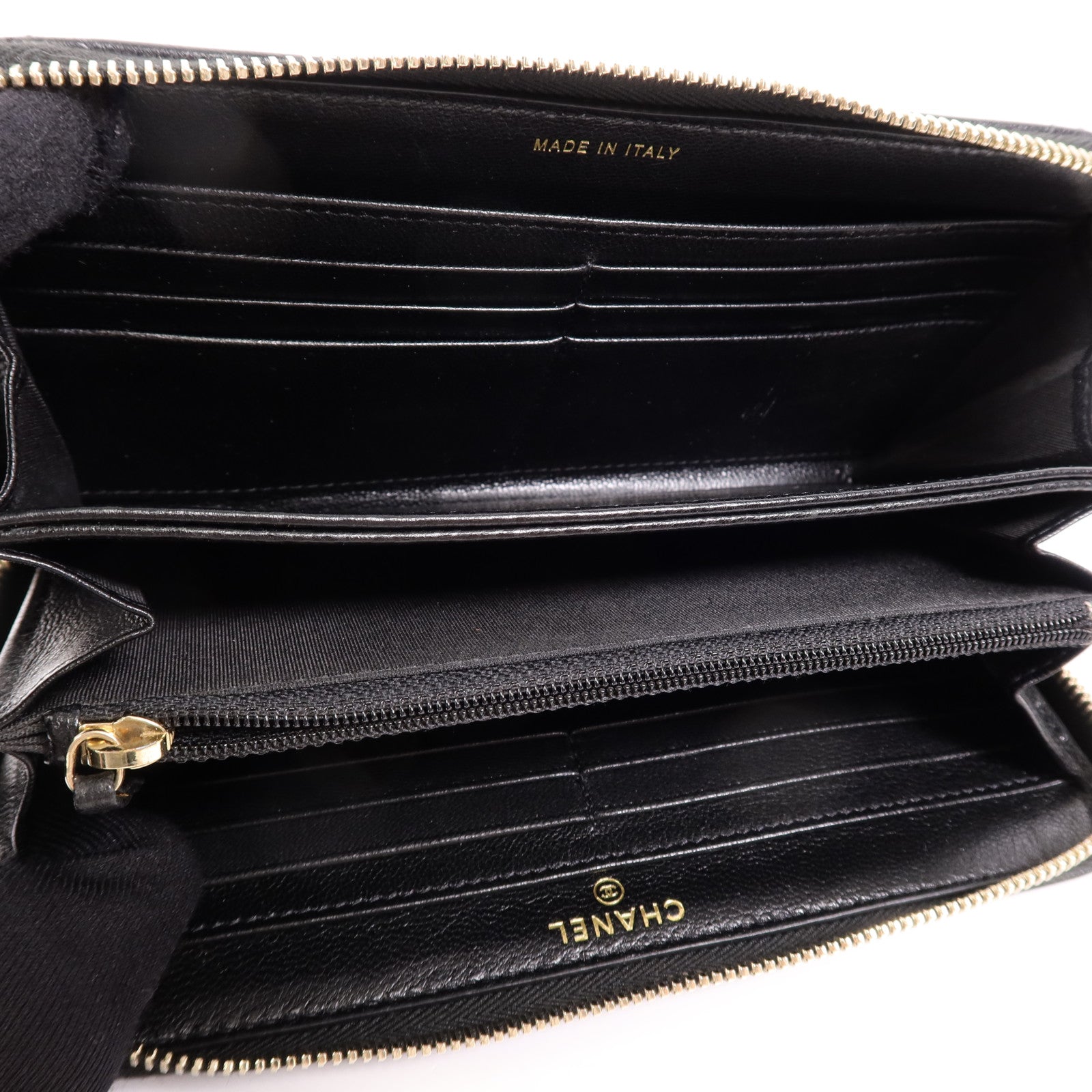 CHANEL 羊皮皮革C19 Long Wallet金扣長錢包