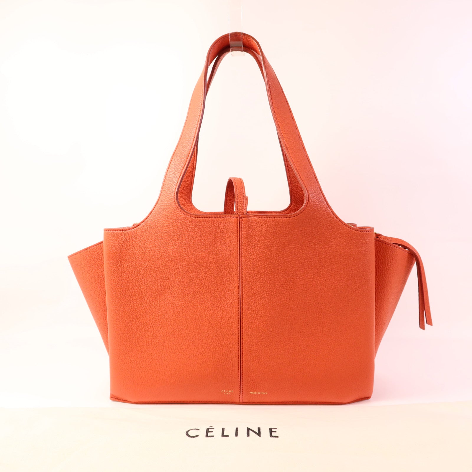 CELINE 牛皮皮革Tri-Fold金扣肩背袋