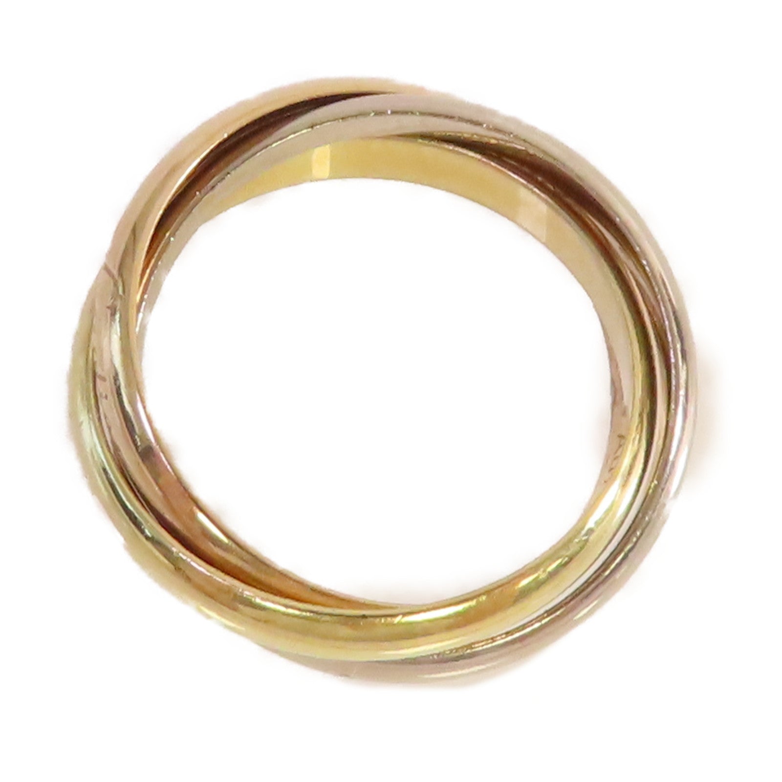 CARTIER 18K黃金/白金/玫瑰金Trinity Ring戒指#60/US#7.75