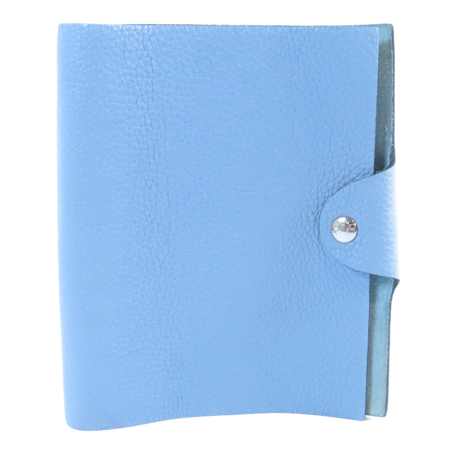 HERMES 【激減優惠】Togo皮革Notebook Case銀扣筆記本封面灰藍色