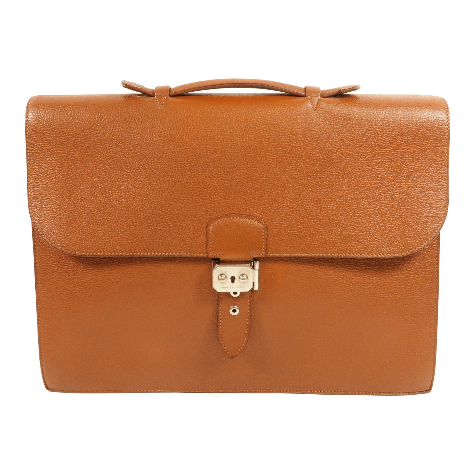 HERMES Togo皮革Sac A Depeches 38公事包Gold