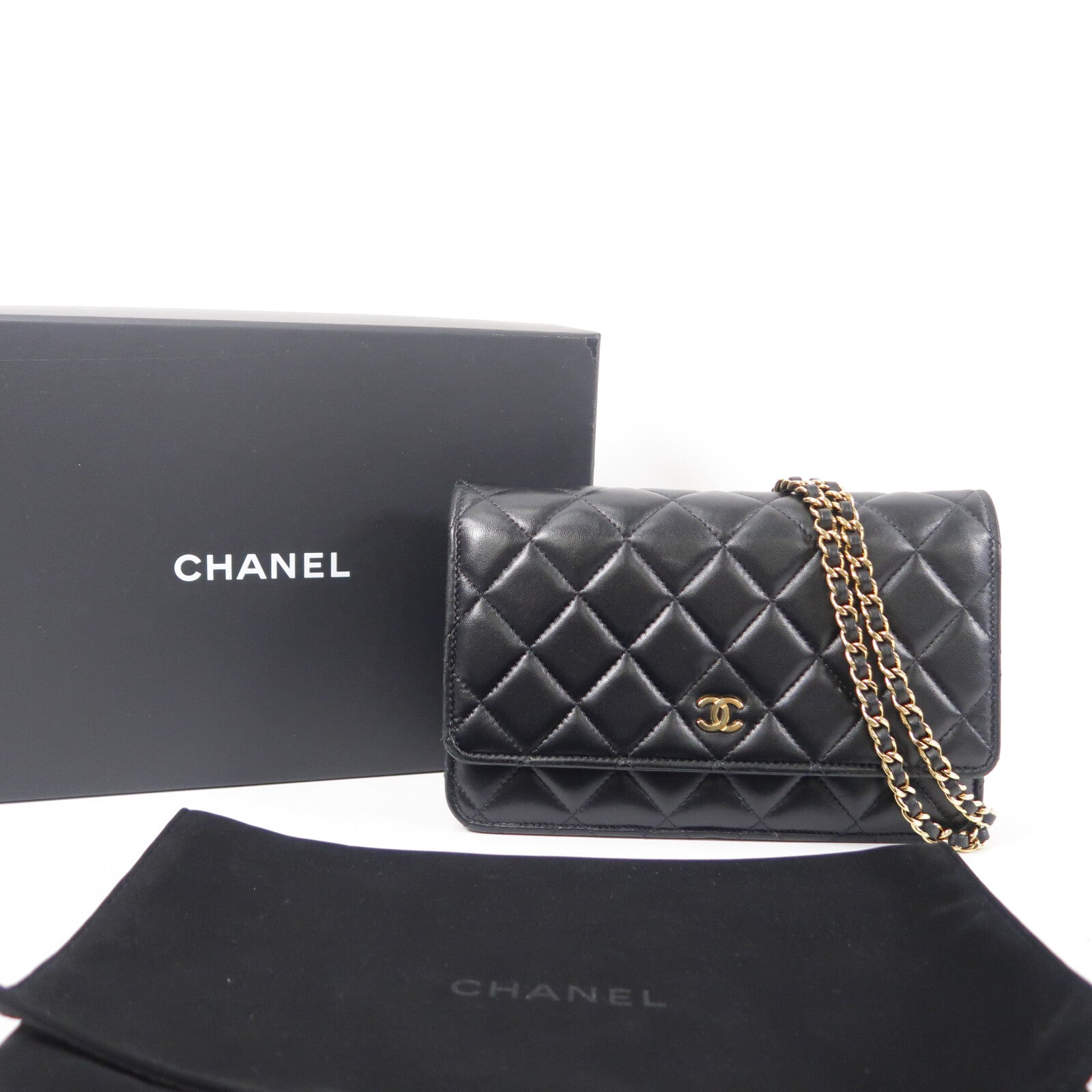 CHANEL 羊皮皮革WOC Wallet On Chain鏈帶肩背袋