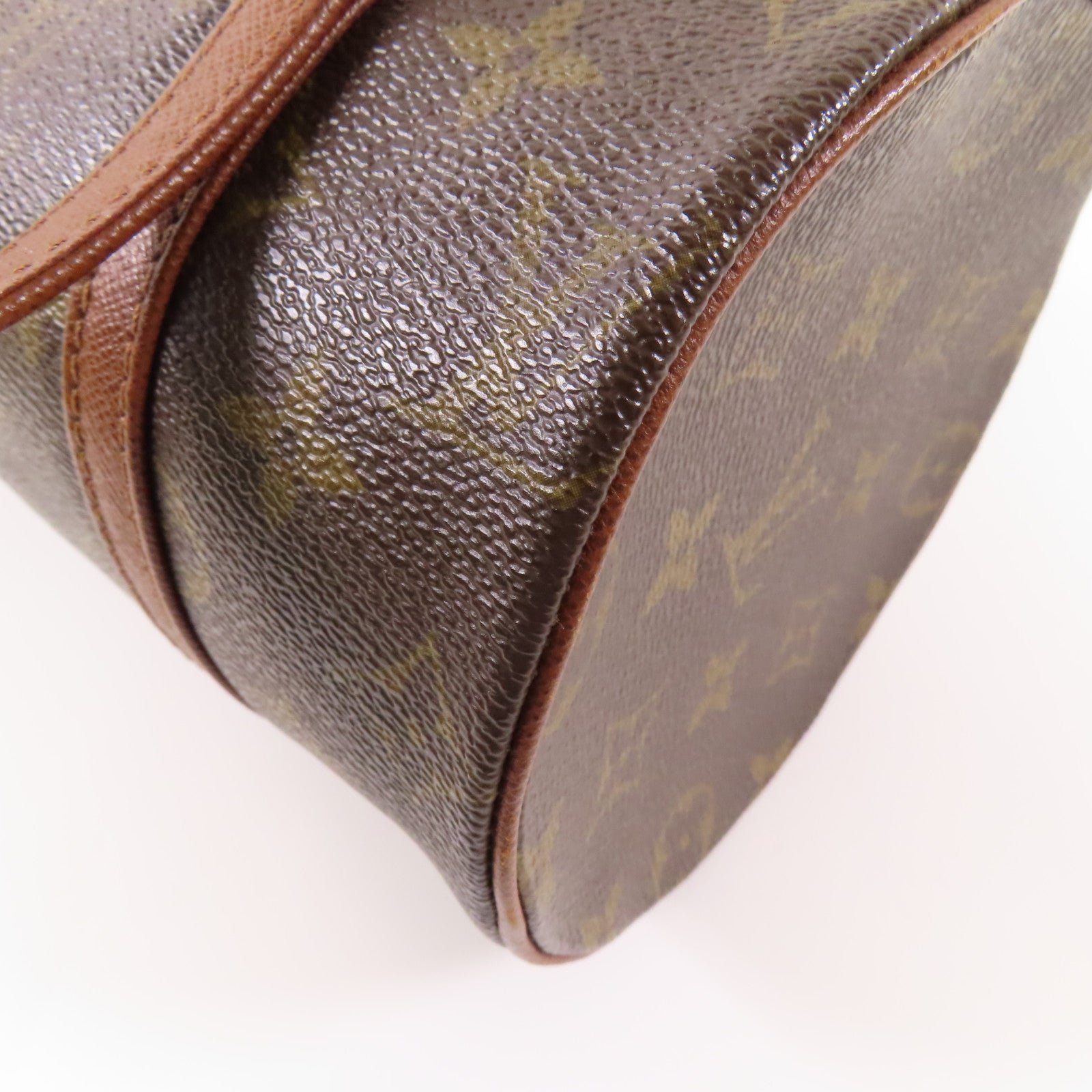 LOUIS VUITTON Monogram Papillon金扣手挽袋棕色