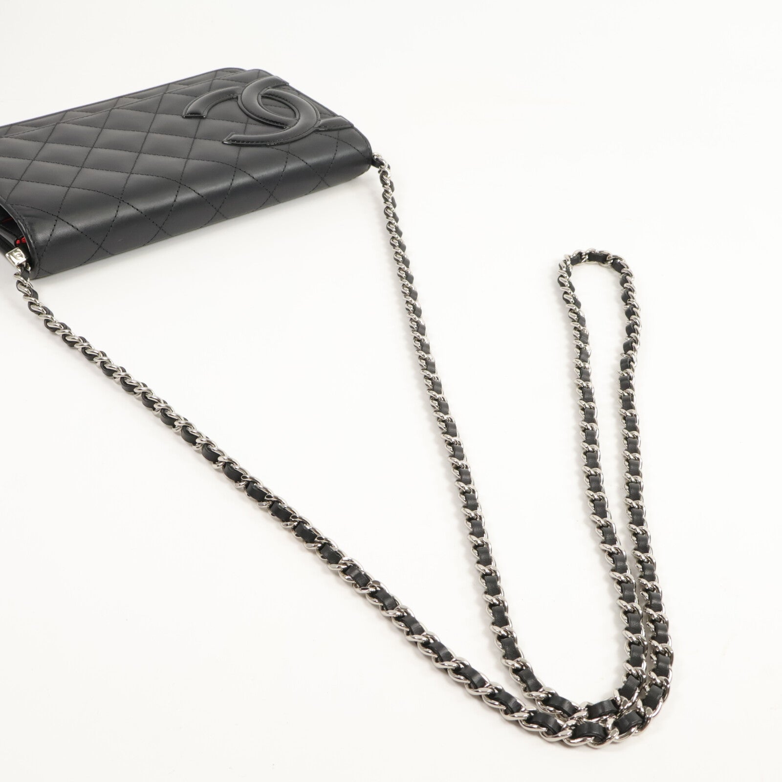 CHANEL 牛皮皮革Cambon Wallet on Chain鏈帶肩背袋