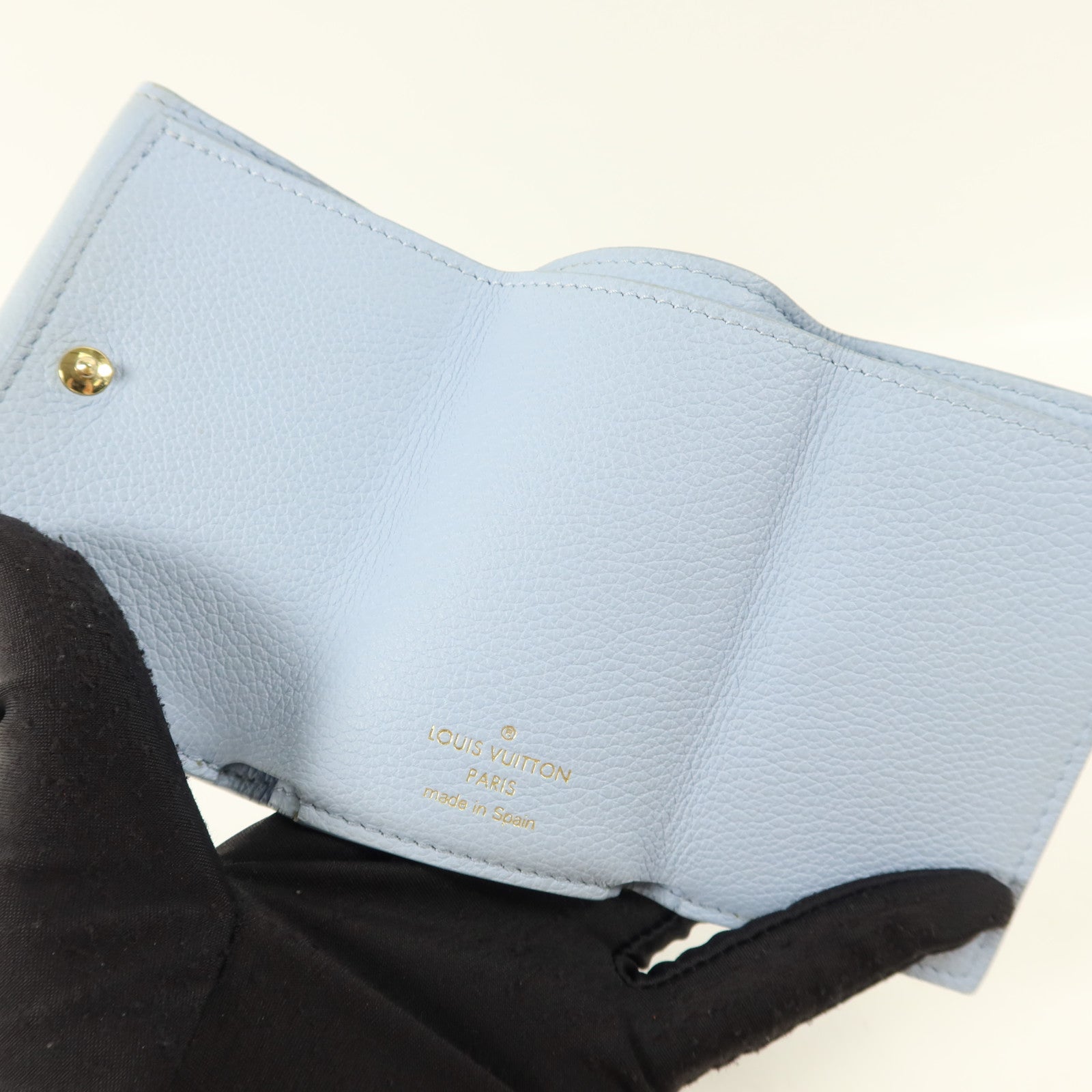 LOUIS VUITTON 牛皮皮革Lock Mini Fold Wallet金扣錢包