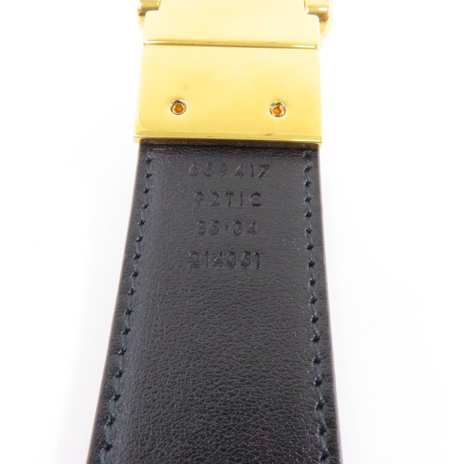 GUCCI 塗層帆布Belt 85cm金扣皮帶棕色
