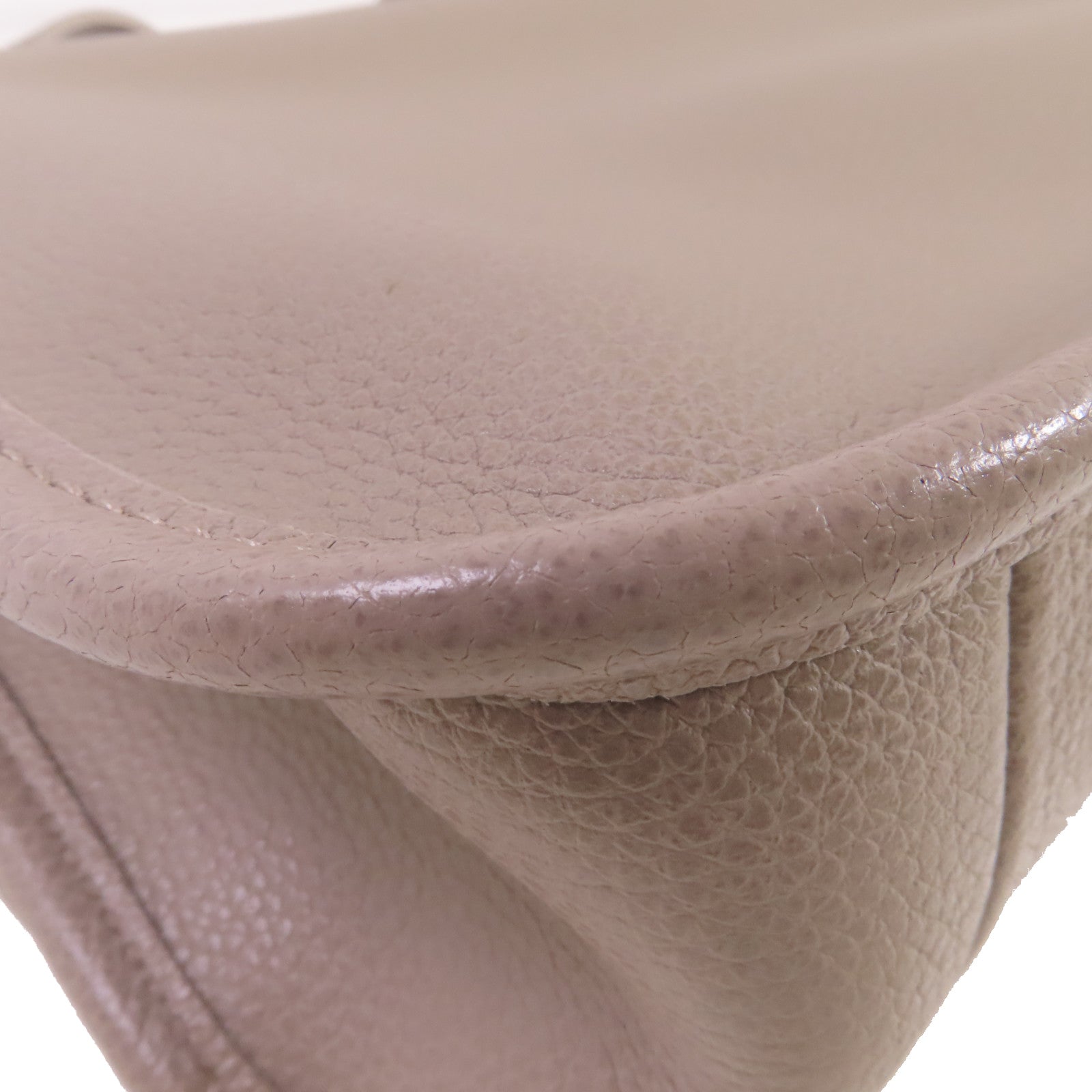 Longchamp 牛皮皮革Shoulder Bag金扣肩背袋灰色