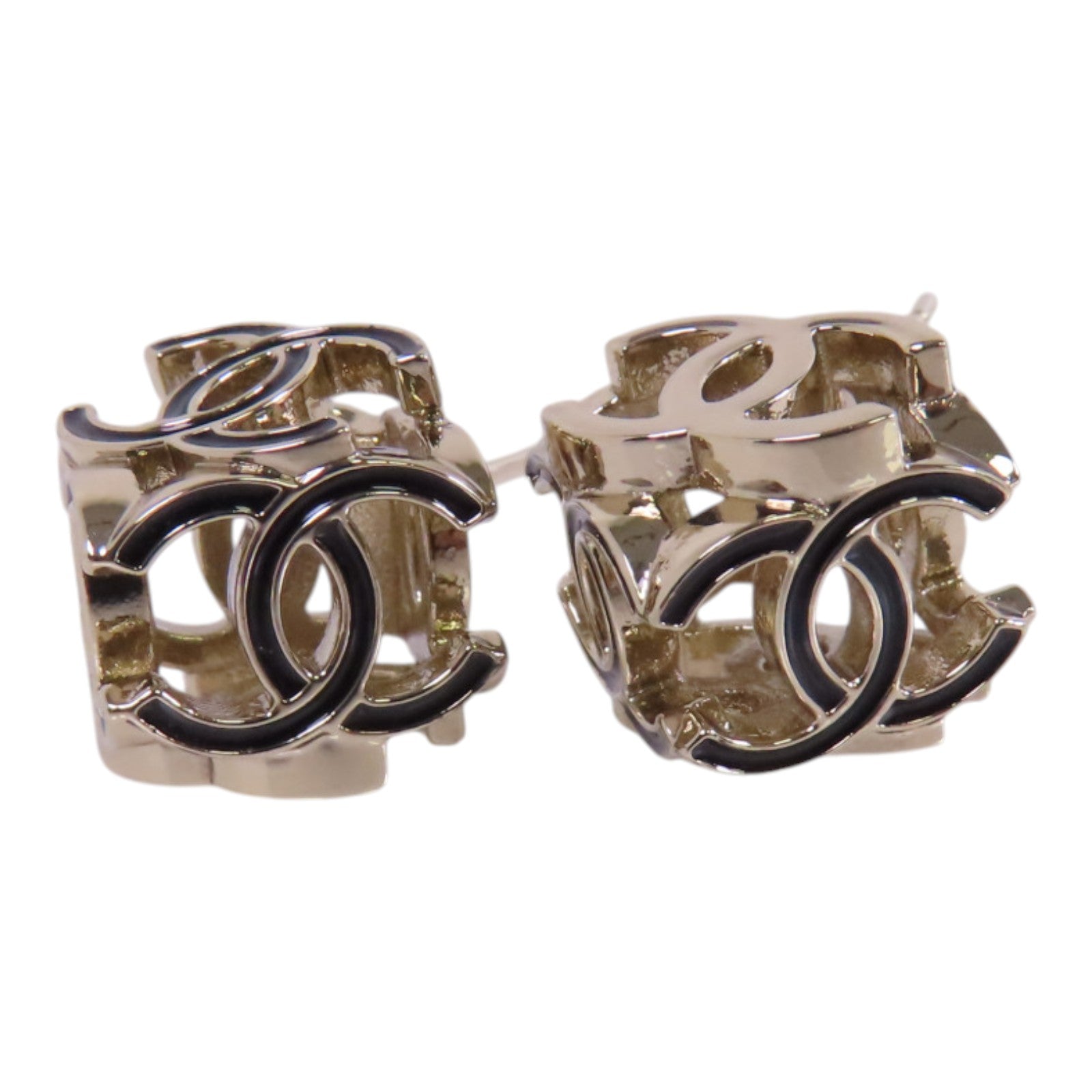 CHANEL 金屬CC Earrings金扣耳環