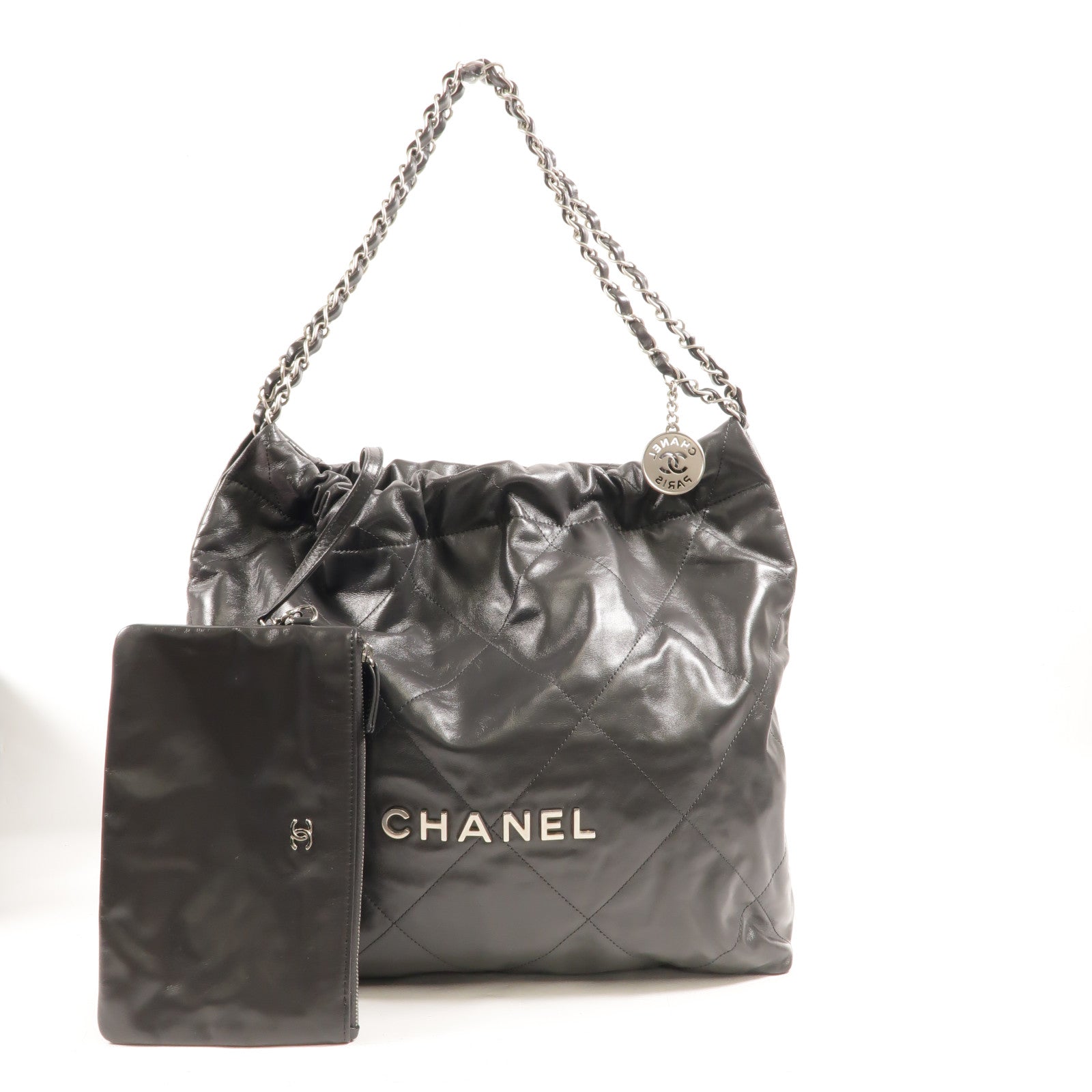CHANEL 牛皮皮革Chanel 22 Medium鏈帶肩背袋