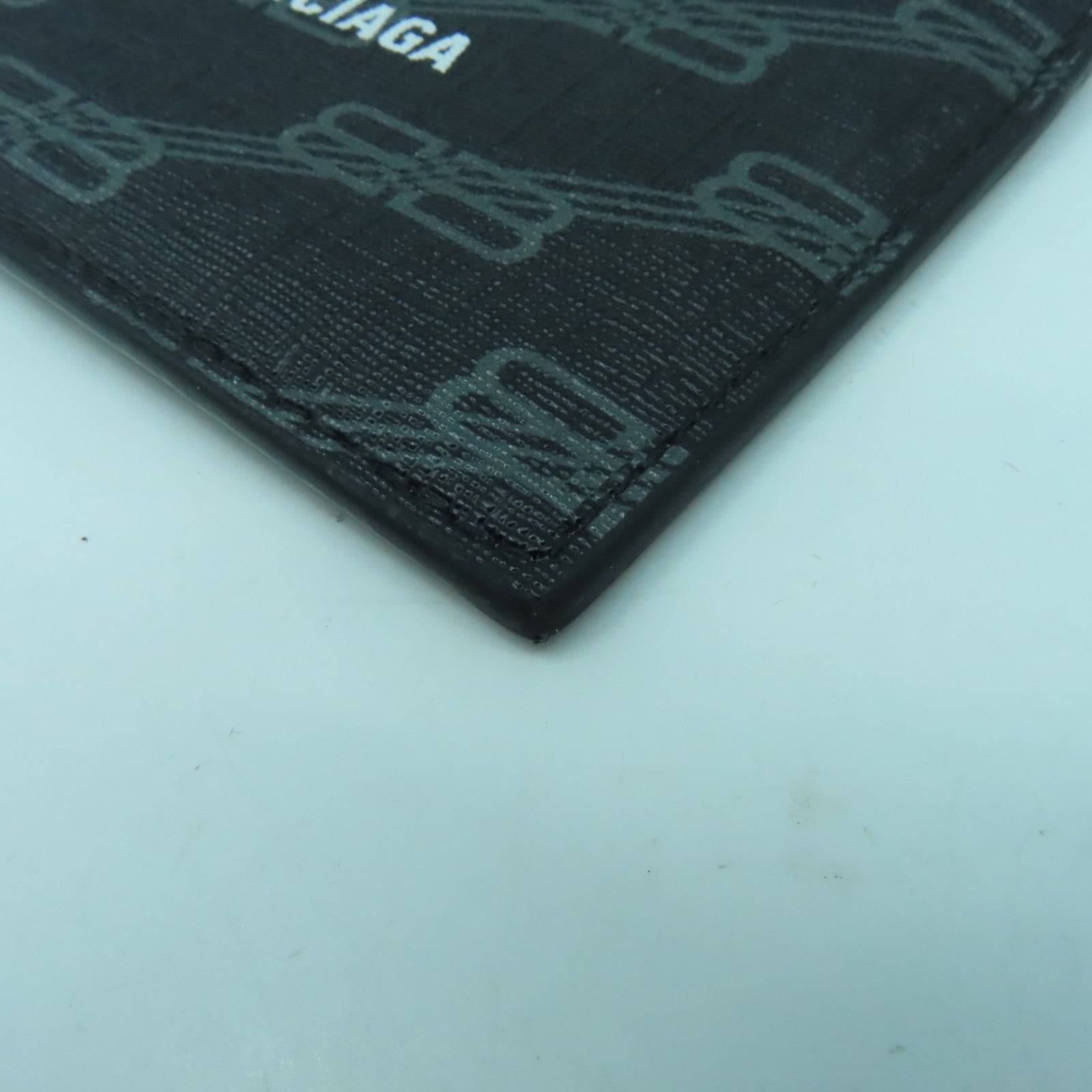 BALENCIAGA 【激減優惠】塗層帆布Card Case銀扣卡片套黑色