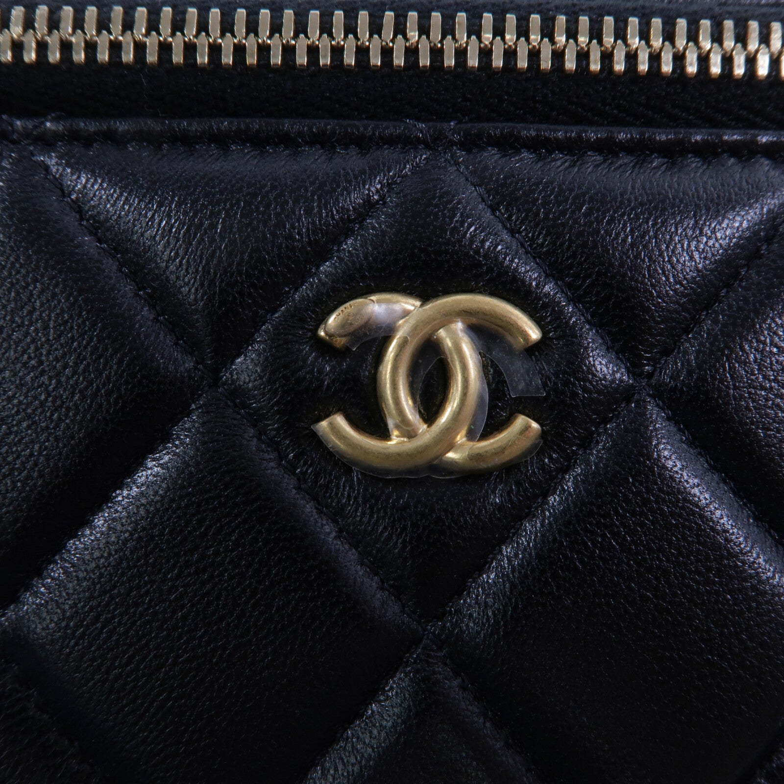 CHANEL 羊皮皮革Vanity Case With Gold Ball鏈帶手挽肩背兩用袋