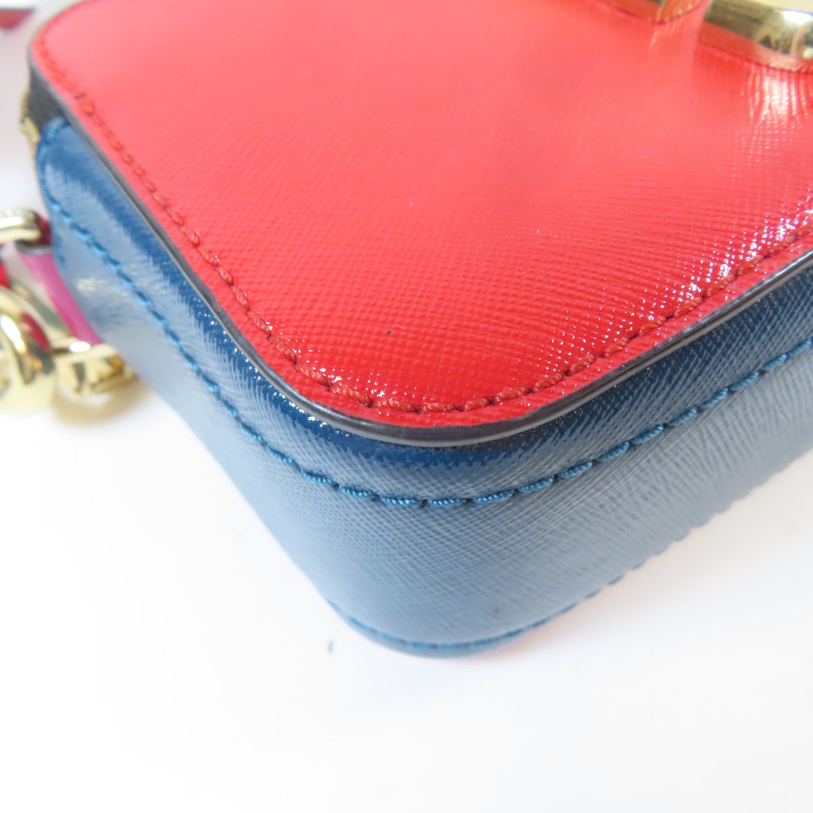 MARC JACOBS 牛皮皮革Shoulder Bag金扣肩背袋紅色/藍色/紫紅色