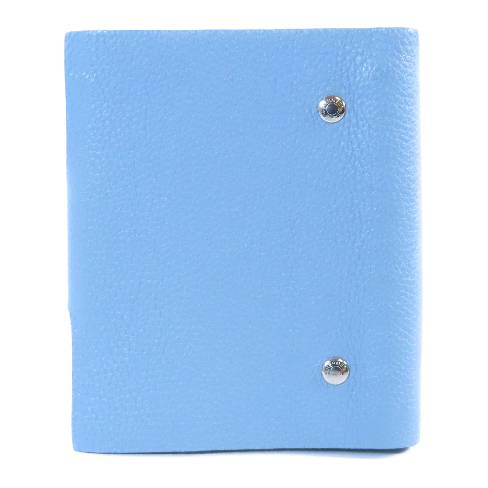 HERMES 【激減優惠】Togo皮革Notebook Case銀扣筆記本封面灰藍色