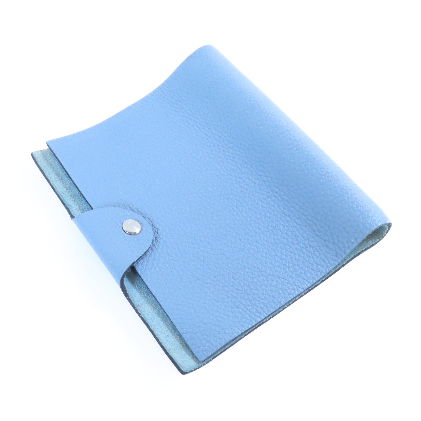 HERMES 【激減優惠】Togo皮革Notebook Case銀扣筆記本封面灰藍色