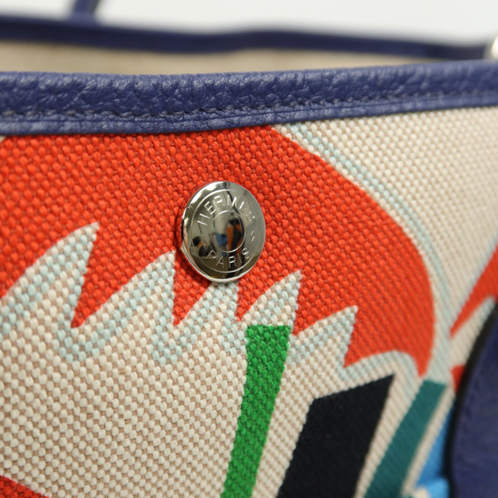 HERMES Canvas/Negonda皮革Garden Party PM Pocket手挽肩背兩用袋Multi Color