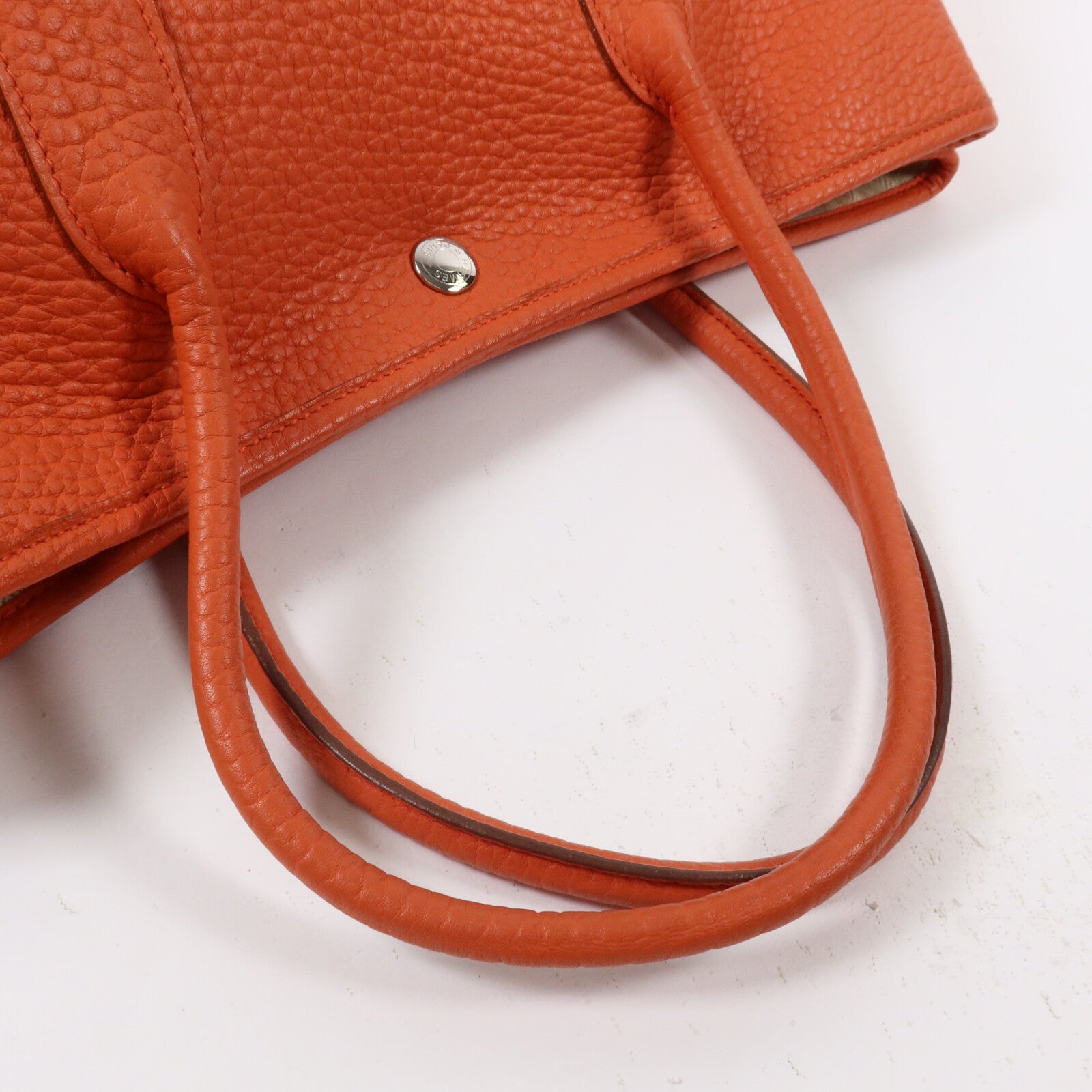 HERMES Clemence皮革Garden Party PM手挽袋Feu