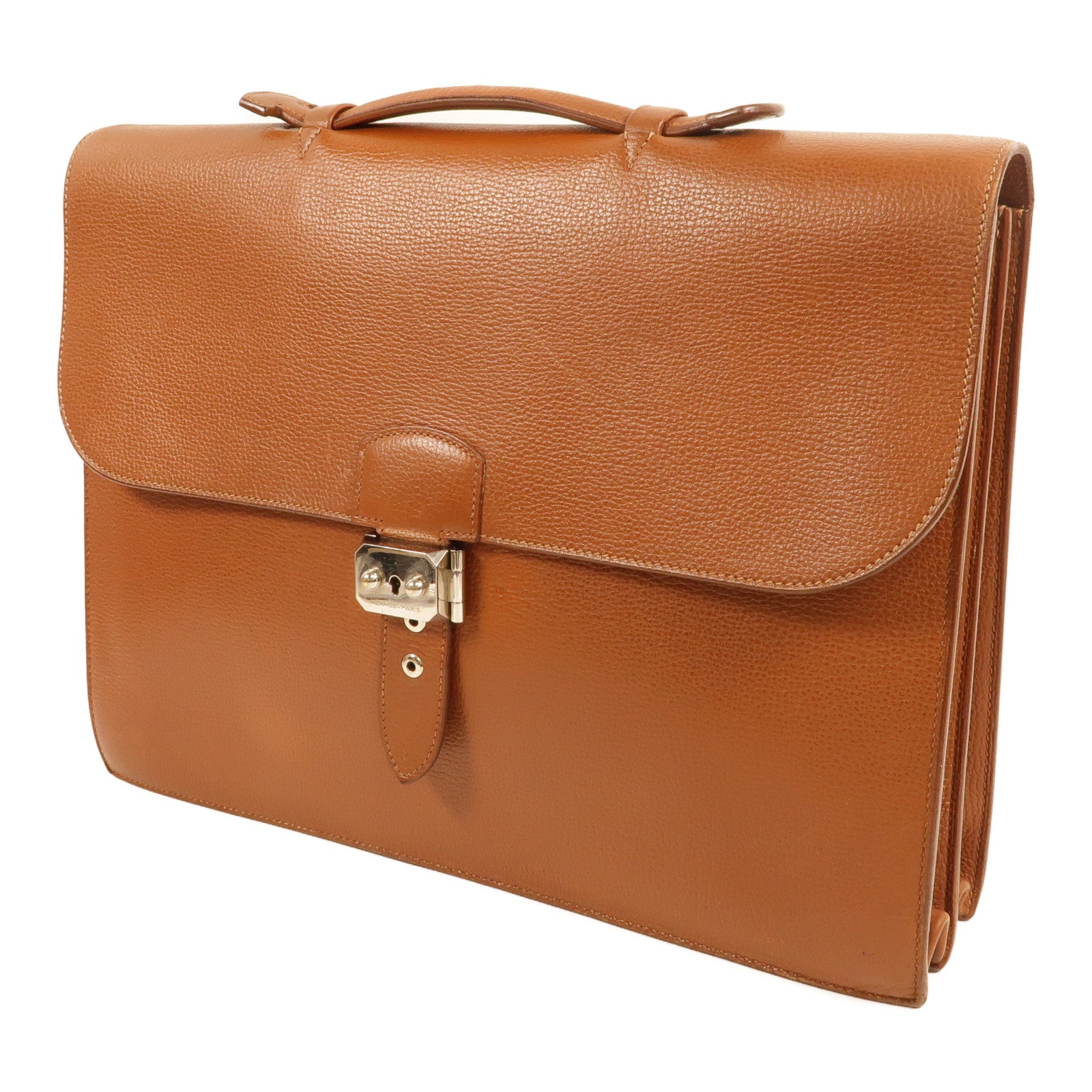 HERMES Togo皮革Sac A Depeches 38公事包Gold