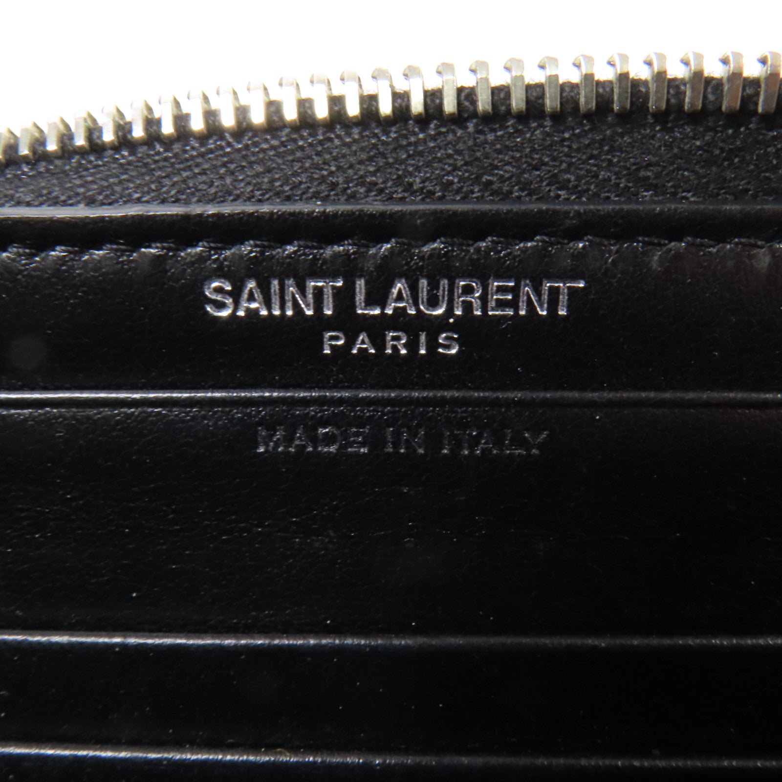 SAINT LAURENT 牛皮皮革Embossed Wallet銀扣錢包