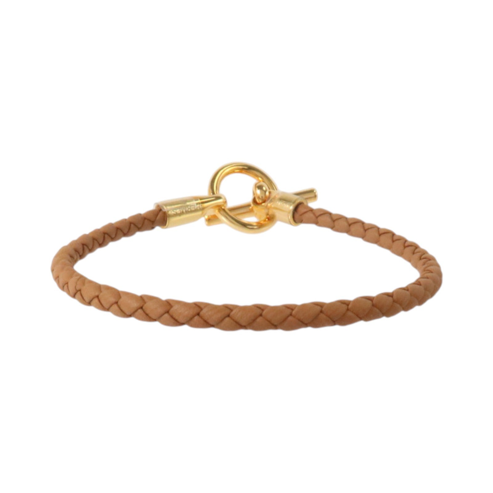 HERMES Swift皮革/金屬Glenan Bracelet金扣手鏈Gold