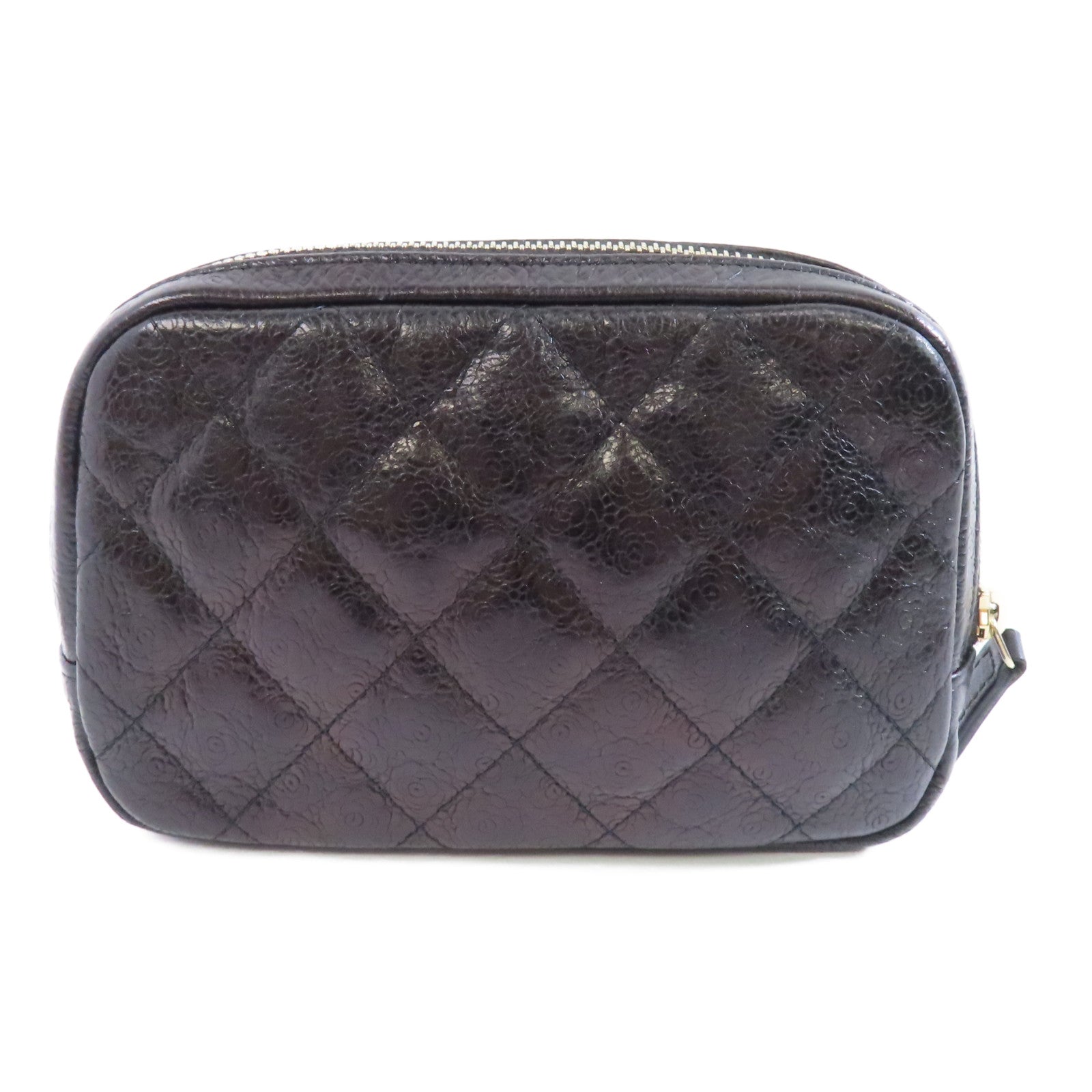 CHANEL 牛皮皮革Clutch Bag金扣黑色