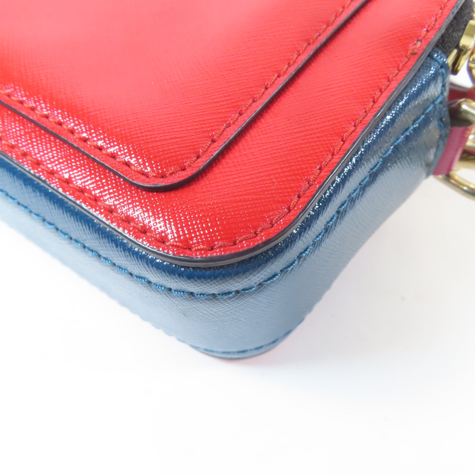 MARC JACOBS 牛皮皮革Shoulder Bag金扣肩背袋紅色/藍色/紫紅色