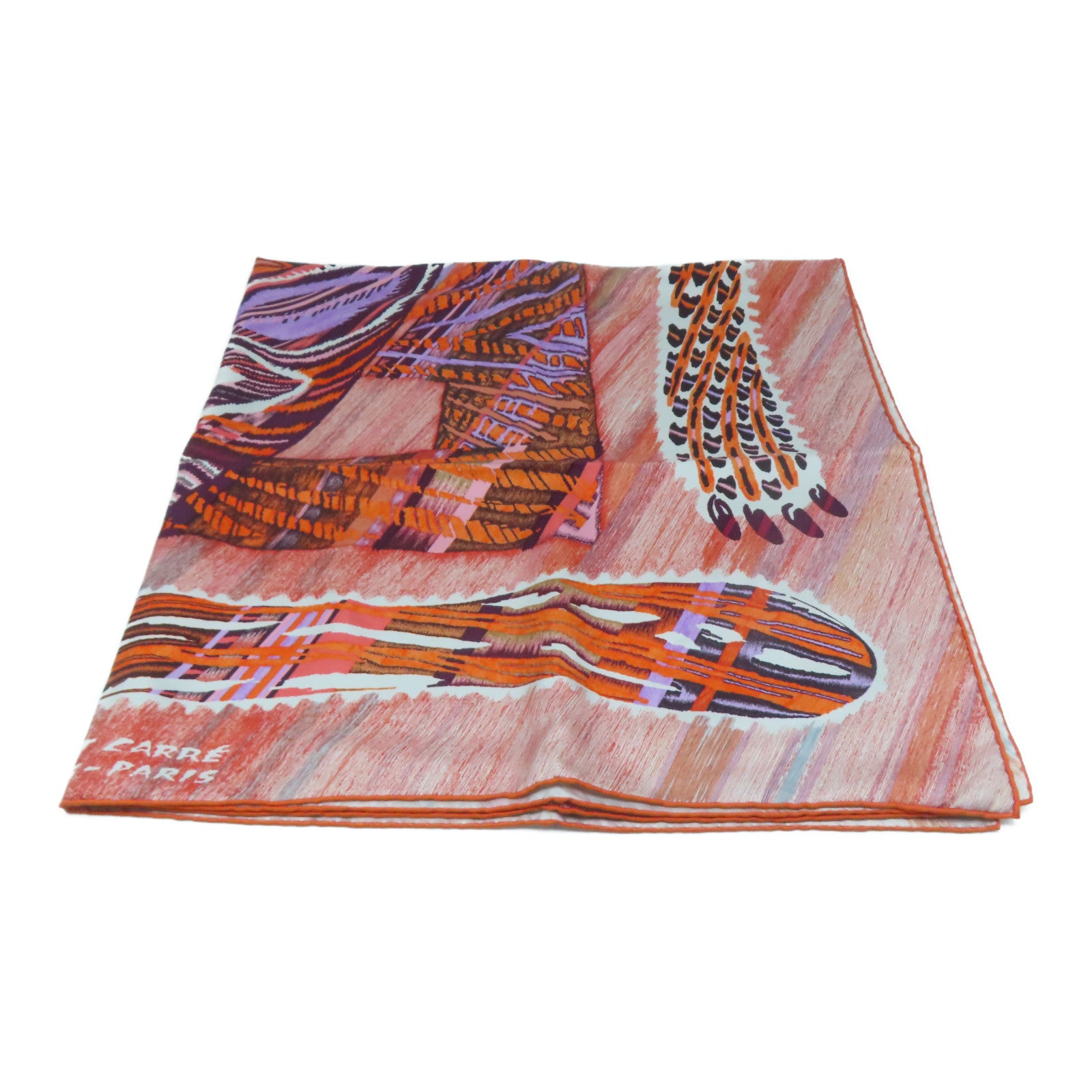 HERMES 【激減優惠精選】絲質Scarf 90x90絲巾橙色彩色