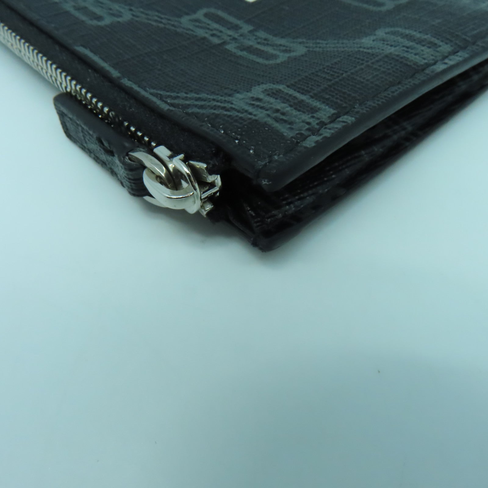 BALENCIAGA 【激減優惠】塗層帆布Card Case銀扣卡片套黑色