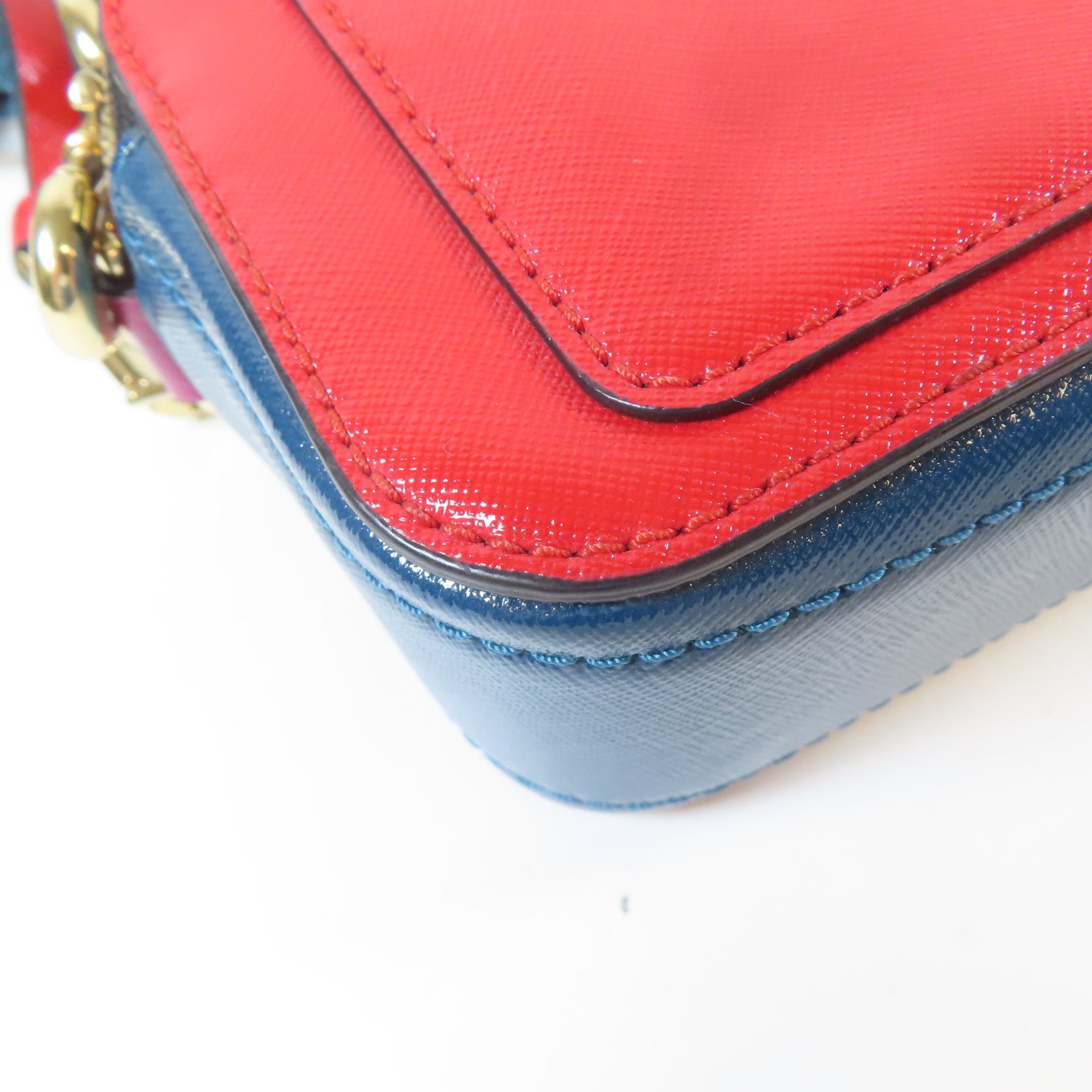 MARC JACOBS 牛皮皮革Shoulder Bag金扣肩背袋紅色/藍色/紫紅色