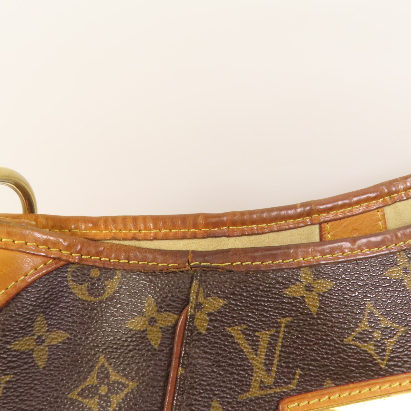 LOUIS VUITTON Monogram Galliera PM金扣肩背袋棕色