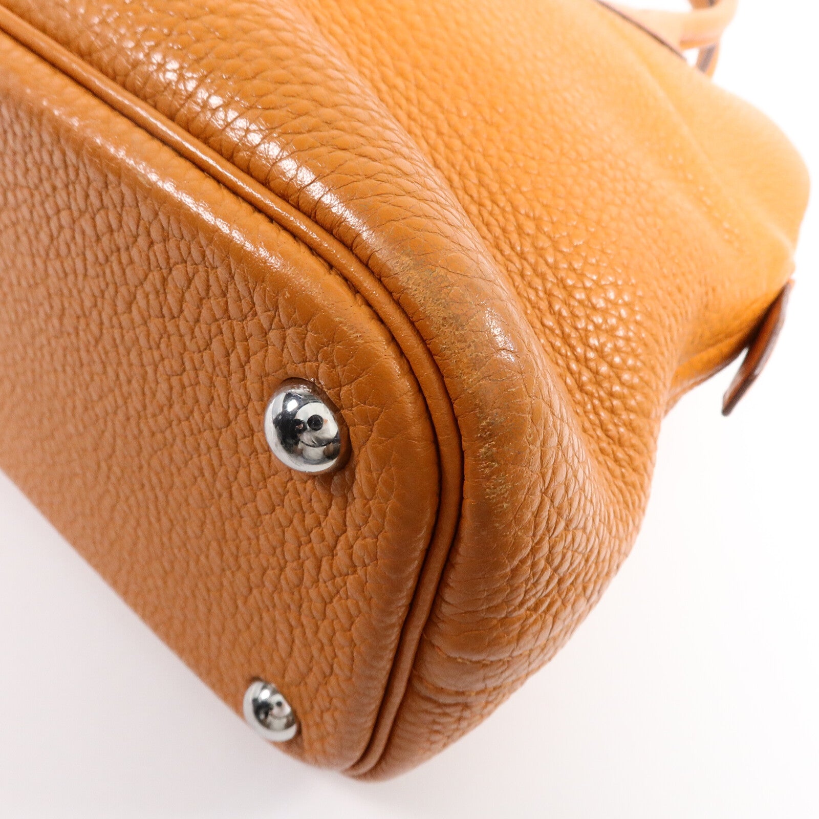 HERMES Clemence皮革Bolide 31手挽袋Orange