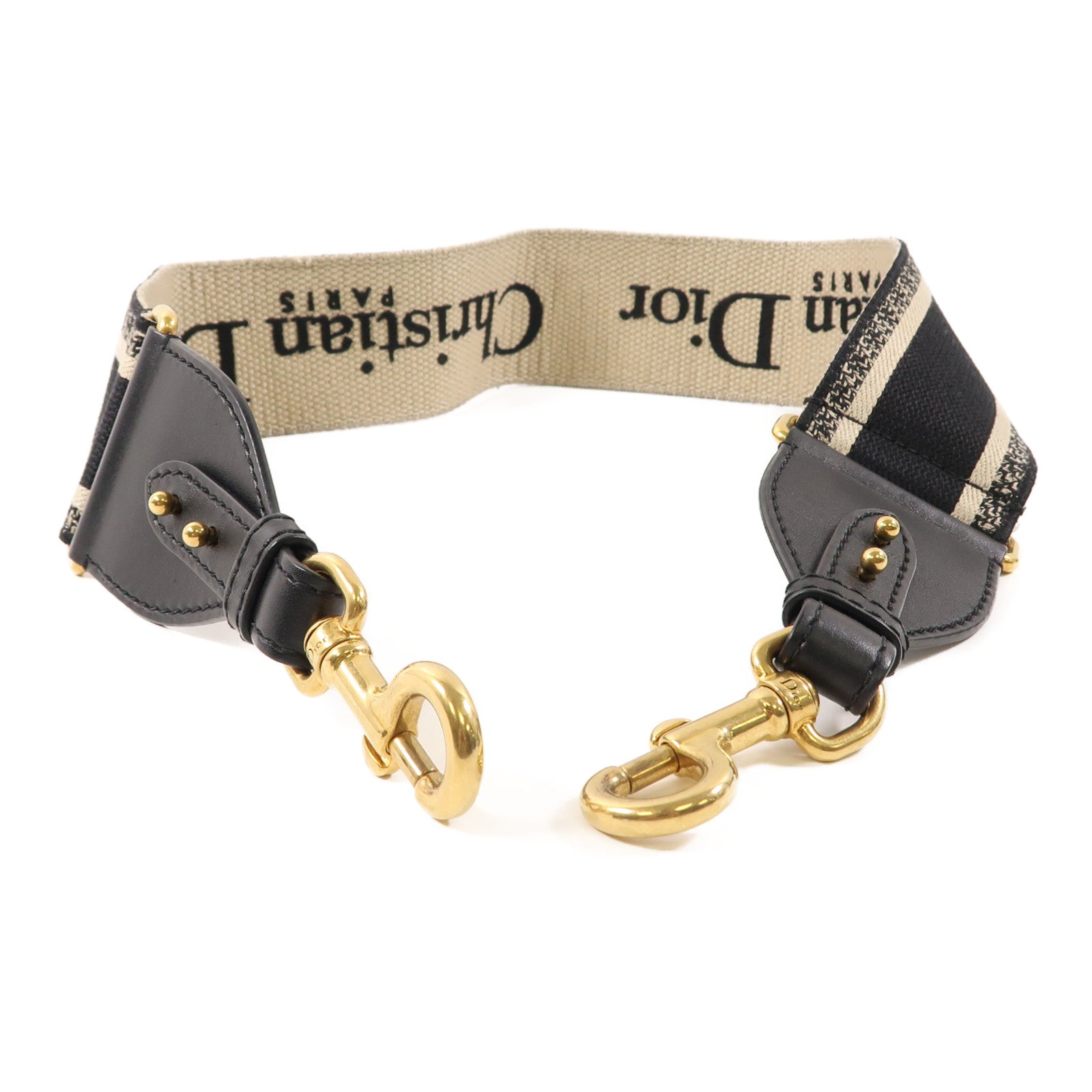 Dior 帆布Shoulder Strap With Ring金扣肩帶黑色