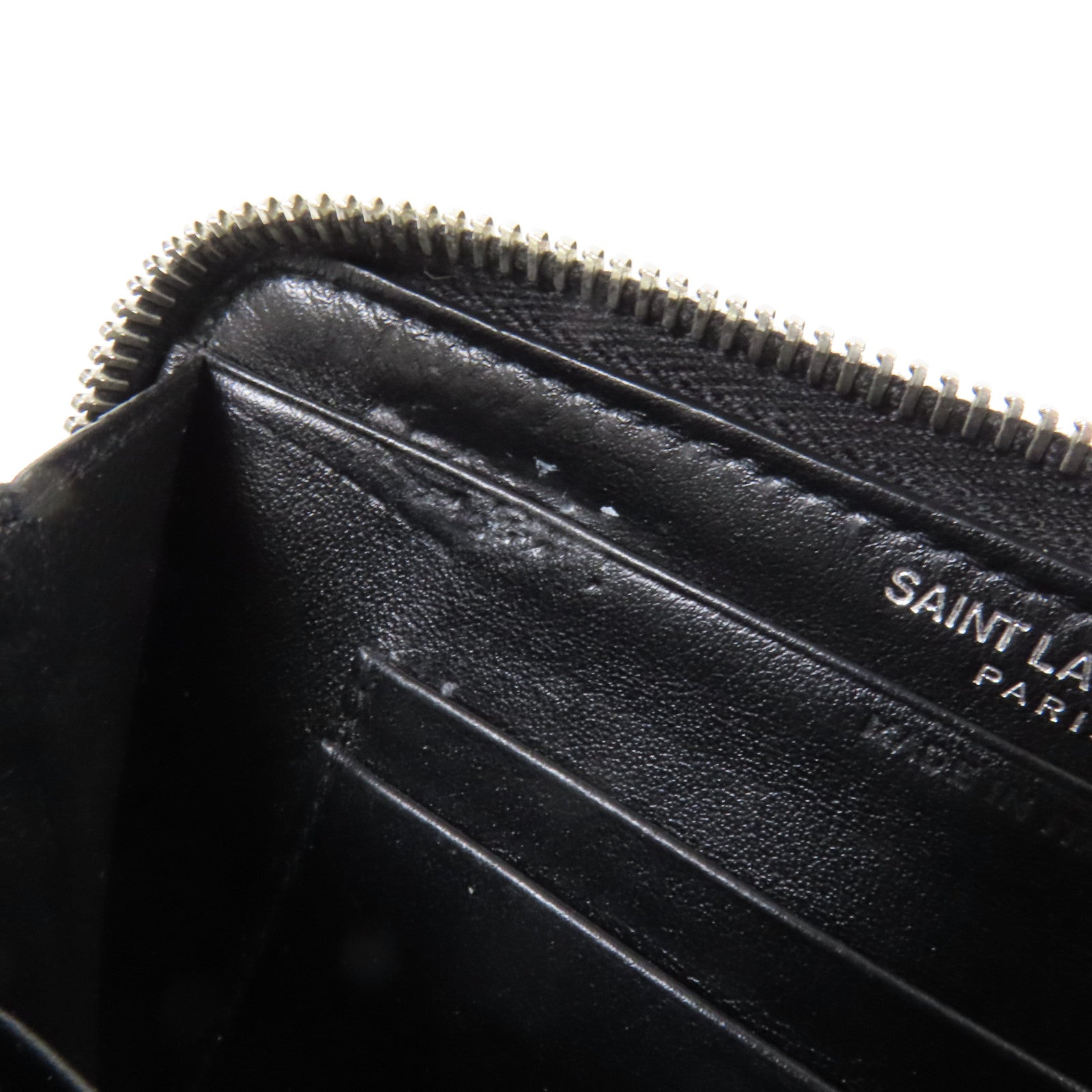 SAINT LAURENT 牛皮皮革Embossed Wallet銀扣錢包
