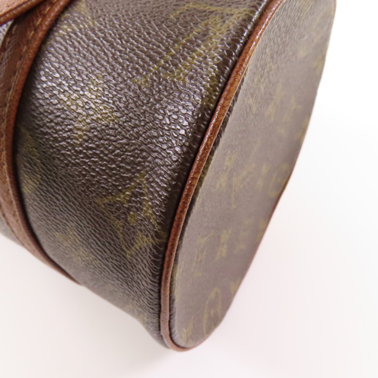 LOUIS VUITTON Monogram Papillon金扣手挽袋棕色