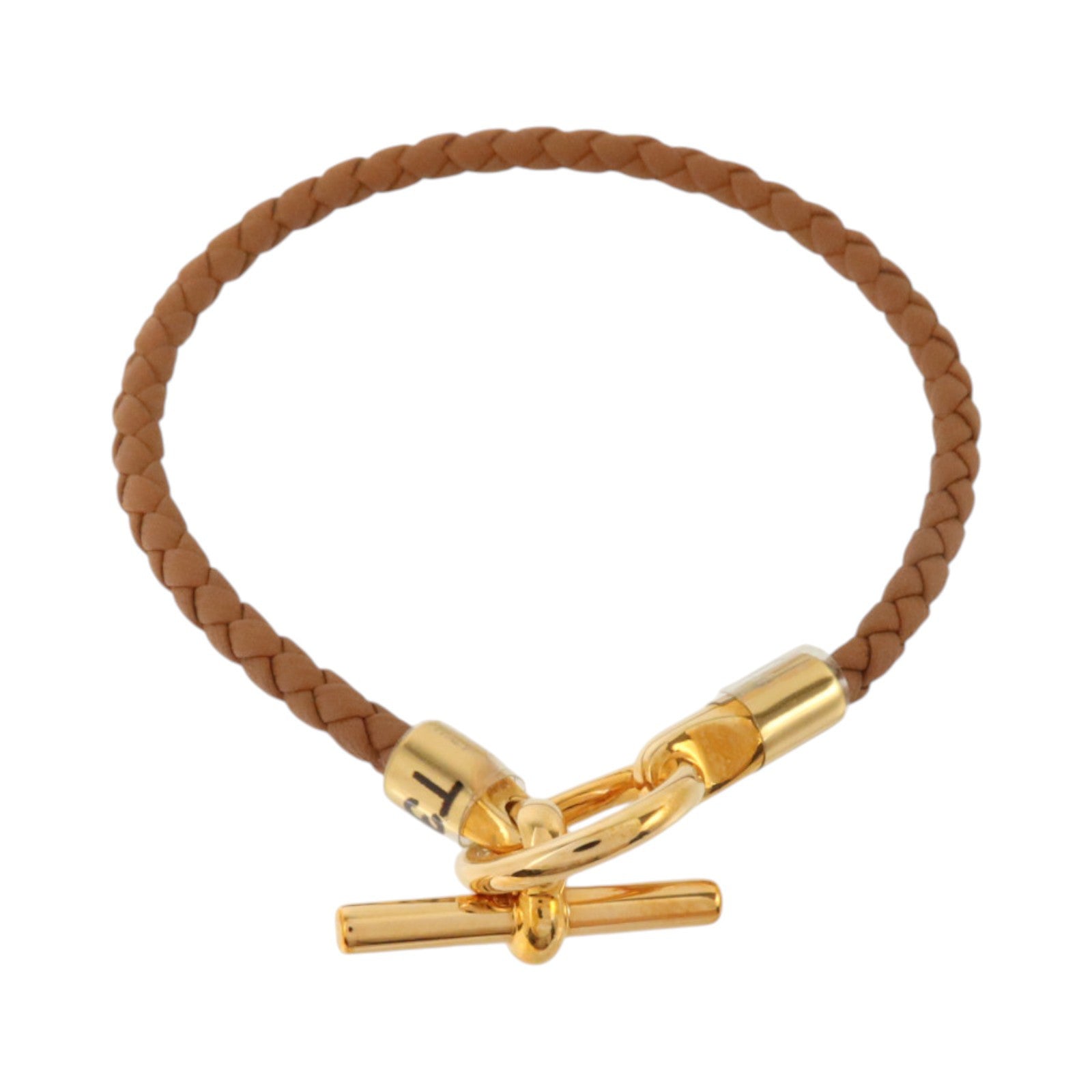 HERMES Swift皮革/金屬Glenan Bracelet金扣手鏈Gold