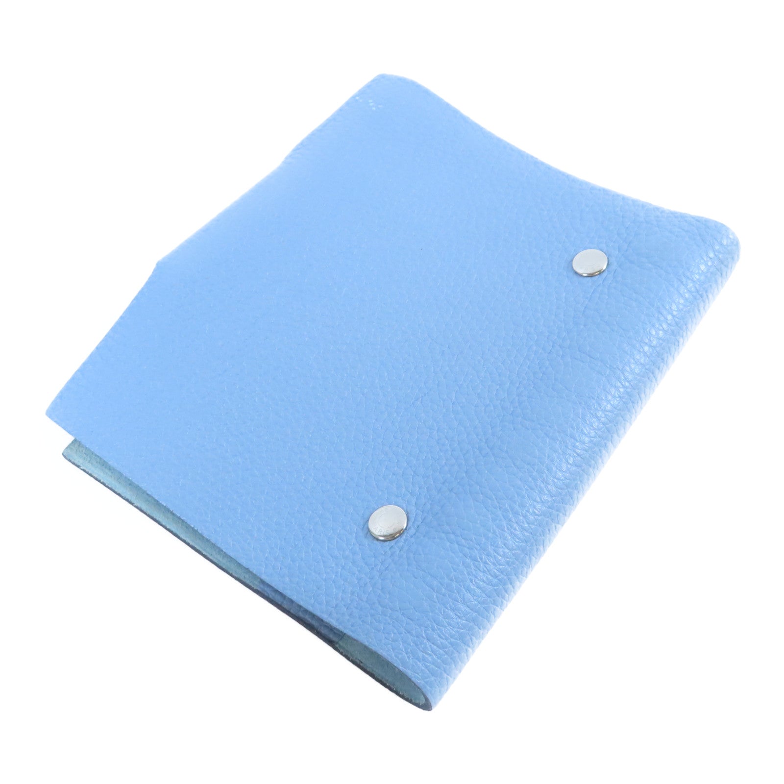 HERMES 【激減優惠】Togo皮革Notebook Case銀扣筆記本封面灰藍色