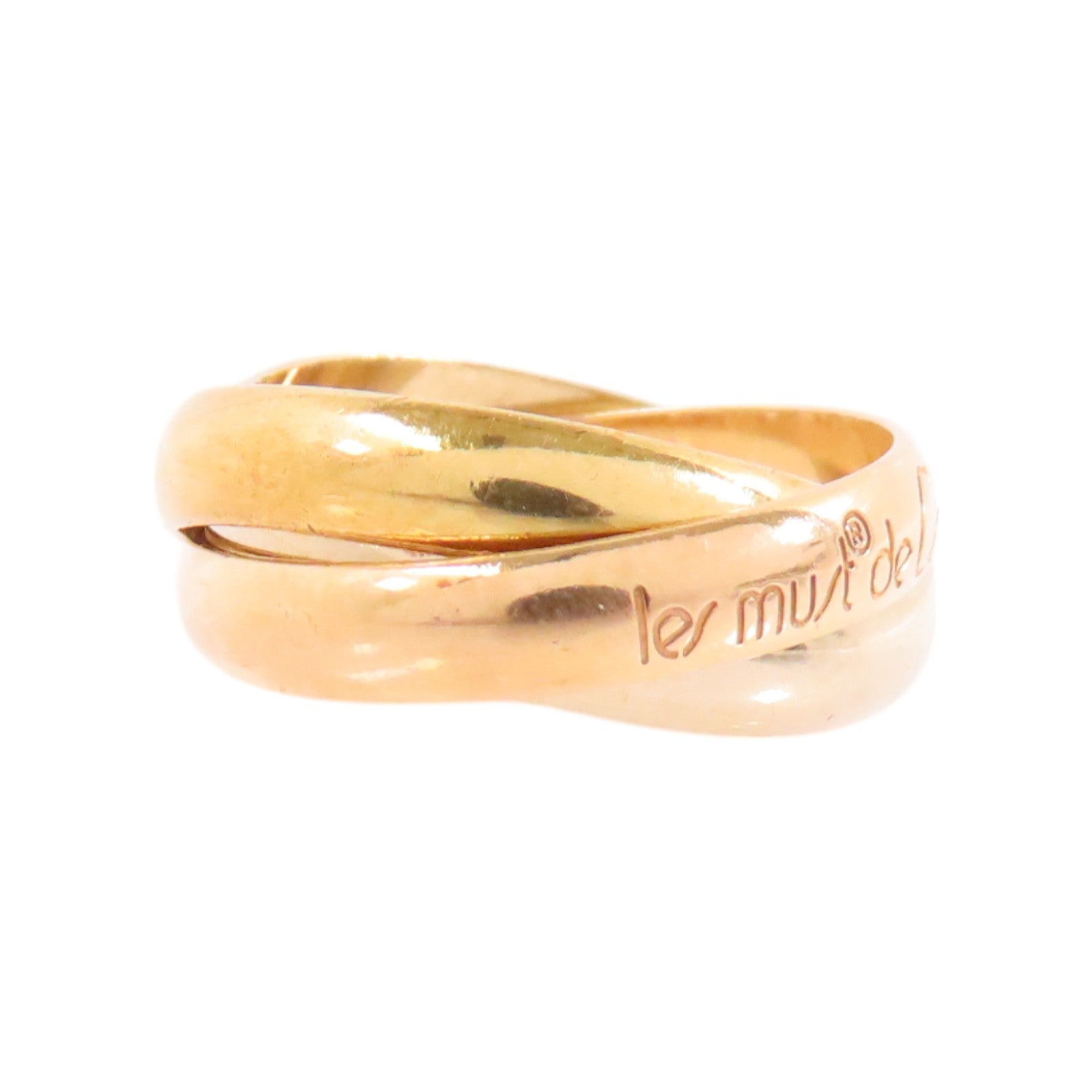 CARTIER 18K黃金/白金/玫瑰金Trinity Ring戒指Cartier#49/US#4.5