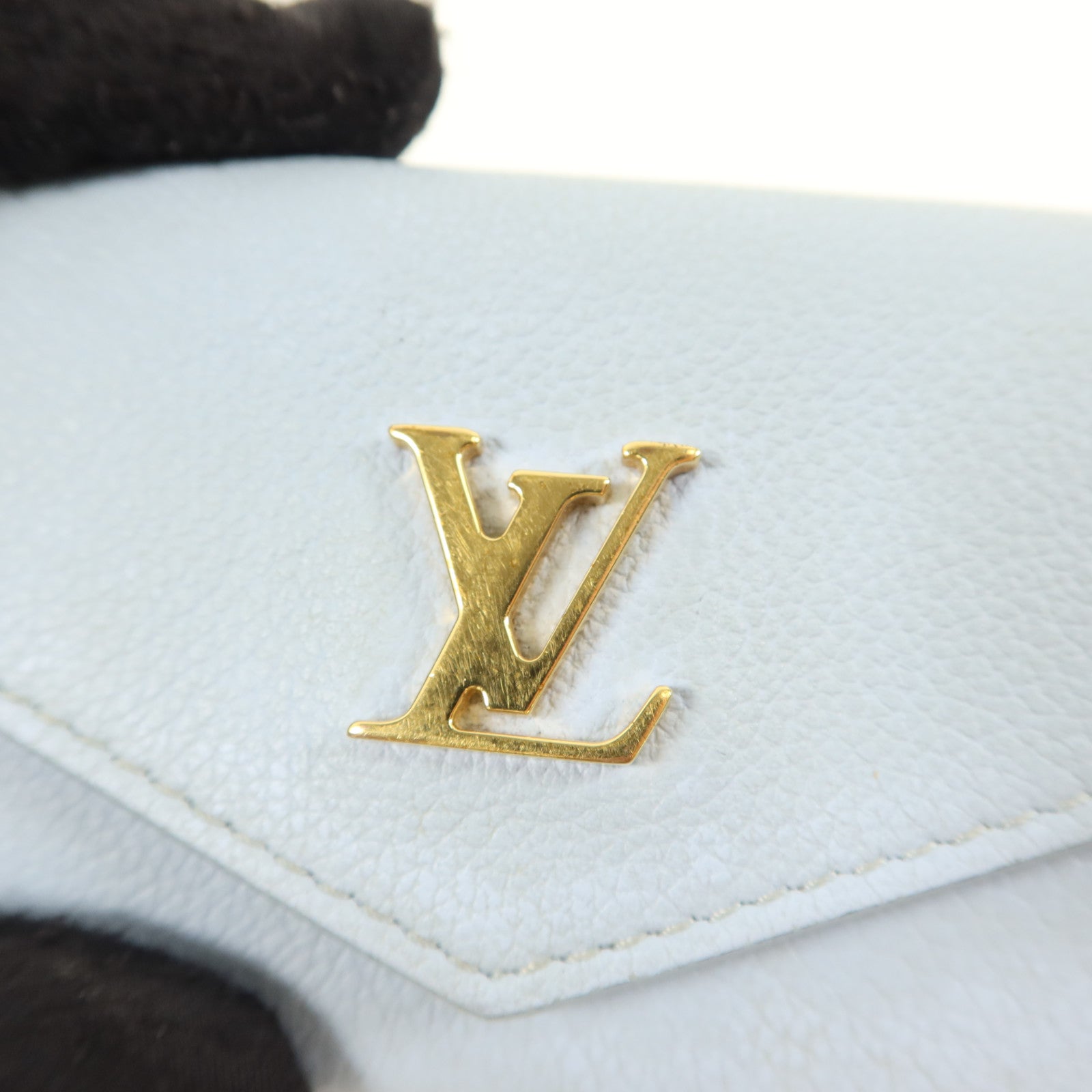 LOUIS VUITTON 牛皮皮革Lock Mini Fold Wallet金扣錢包