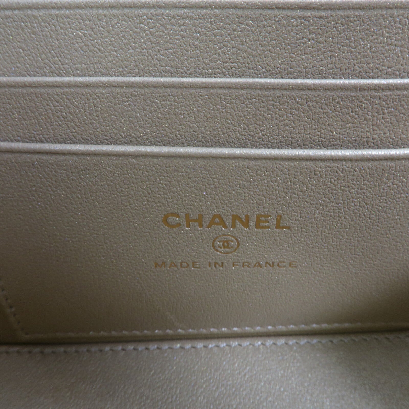 CHANEL 羊皮皮革Vanity Case With Gold Ball鏈帶手挽肩背兩用袋