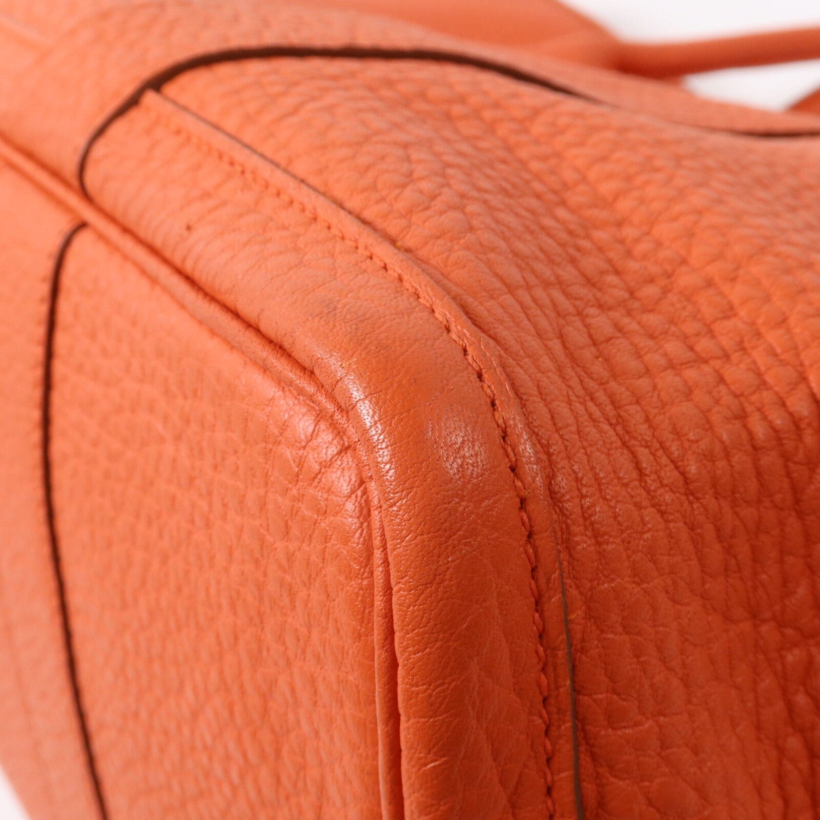 HERMES Clemence皮革Garden Party PM手挽袋Feu