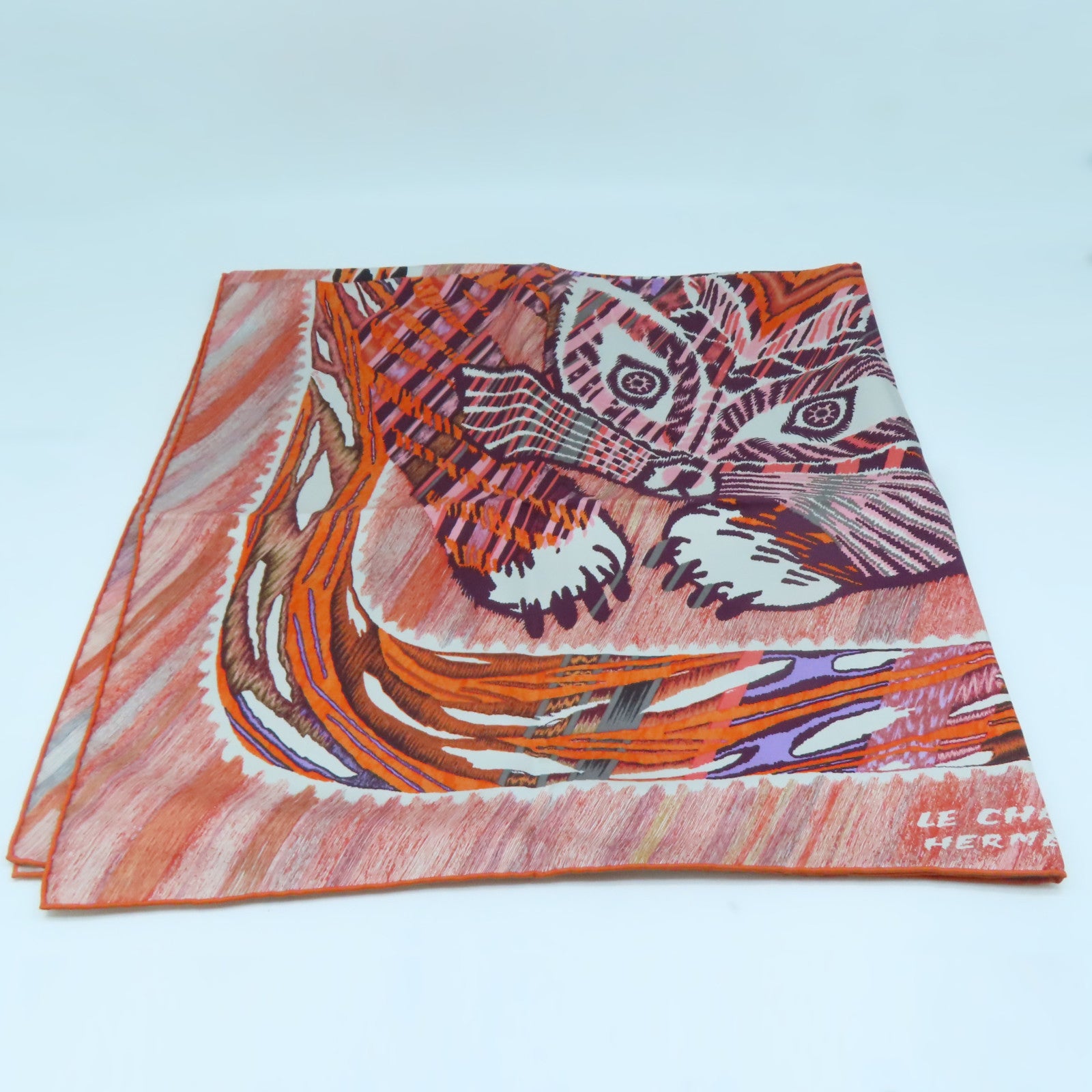 HERMES 【激減優惠精選】絲質Scarf 90x90絲巾橙色彩色