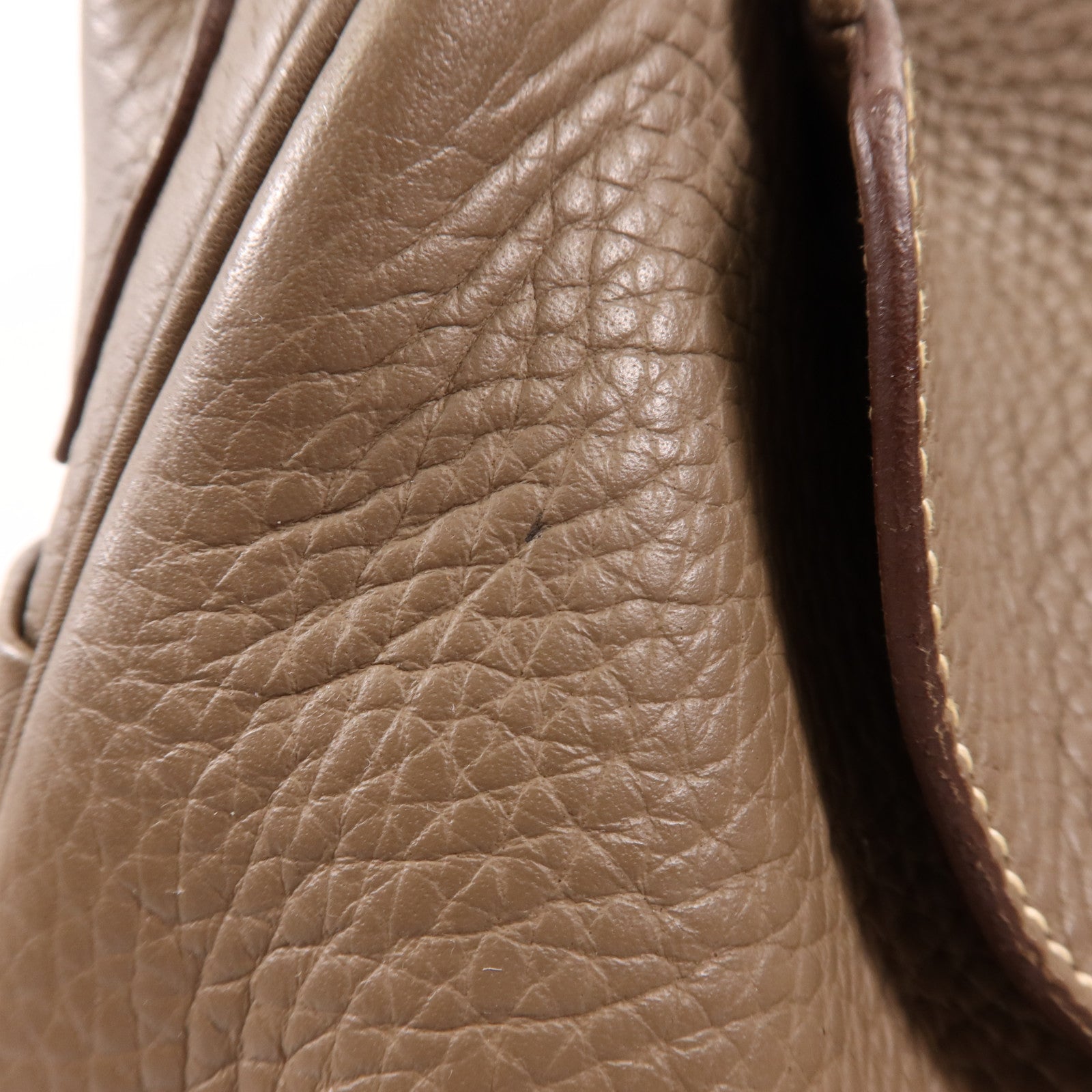 HERMES Clemence皮革Lindy 30銀扣手挽肩背兩用袋Etoupe