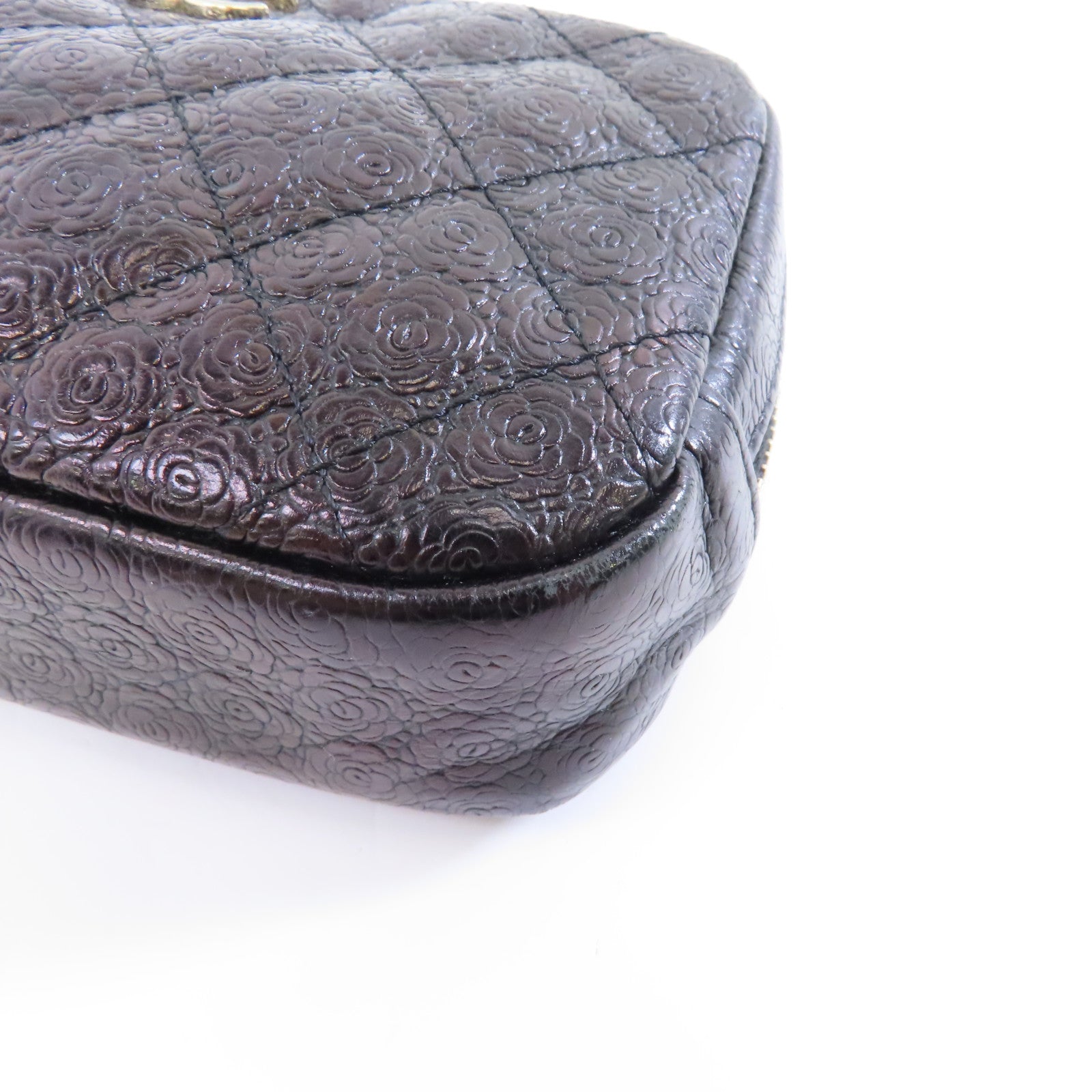 CHANEL 牛皮皮革Clutch Bag金扣黑色