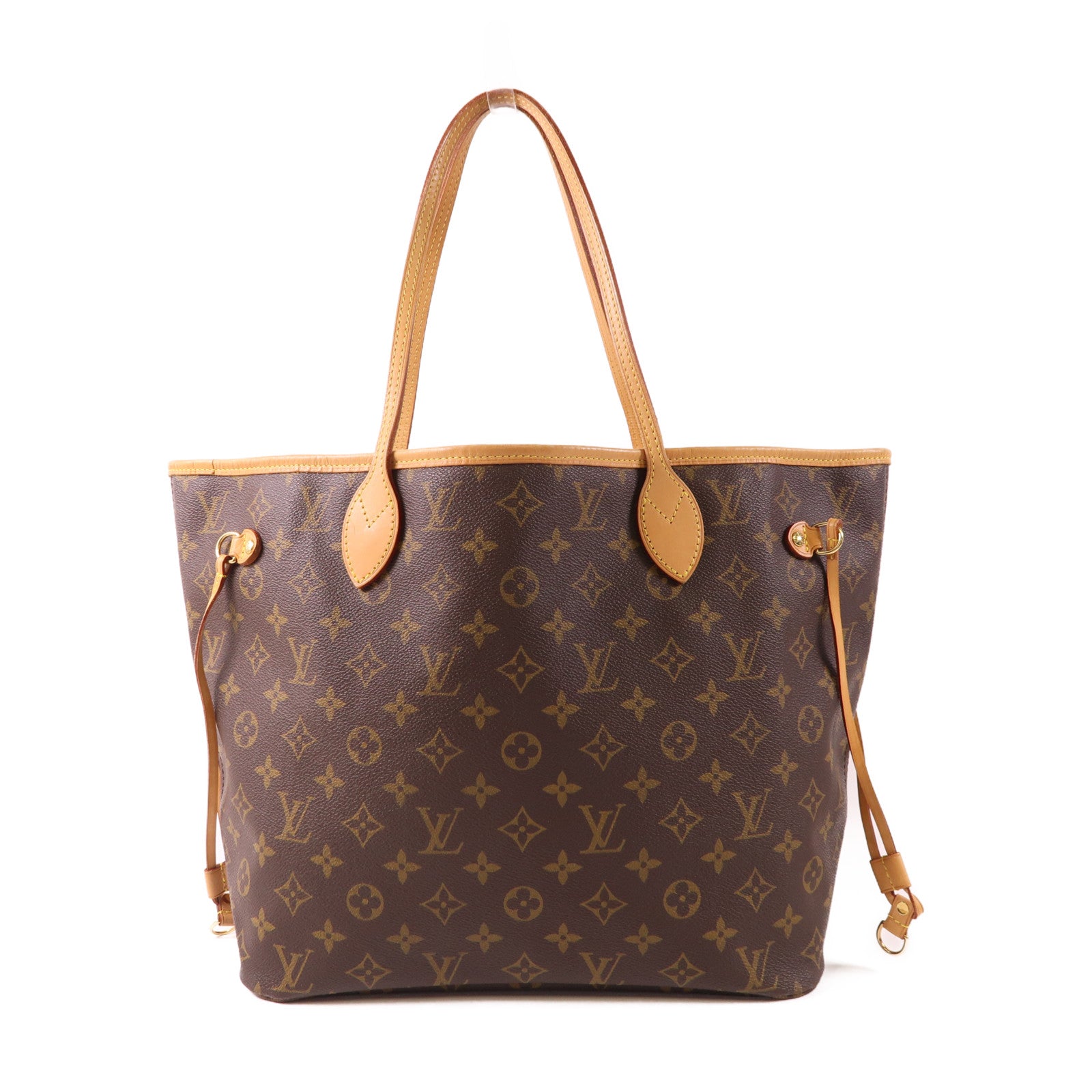 LOUIS VUITTON Monogram Neverfull MM金扣手挽袋