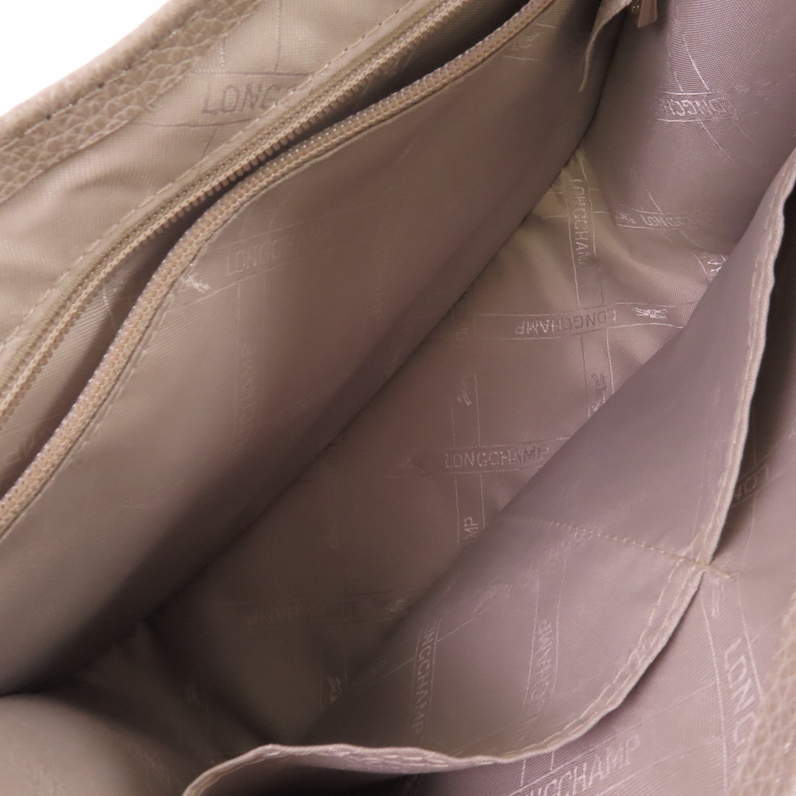 Longchamp 牛皮皮革Shoulder Bag金扣肩背袋灰色