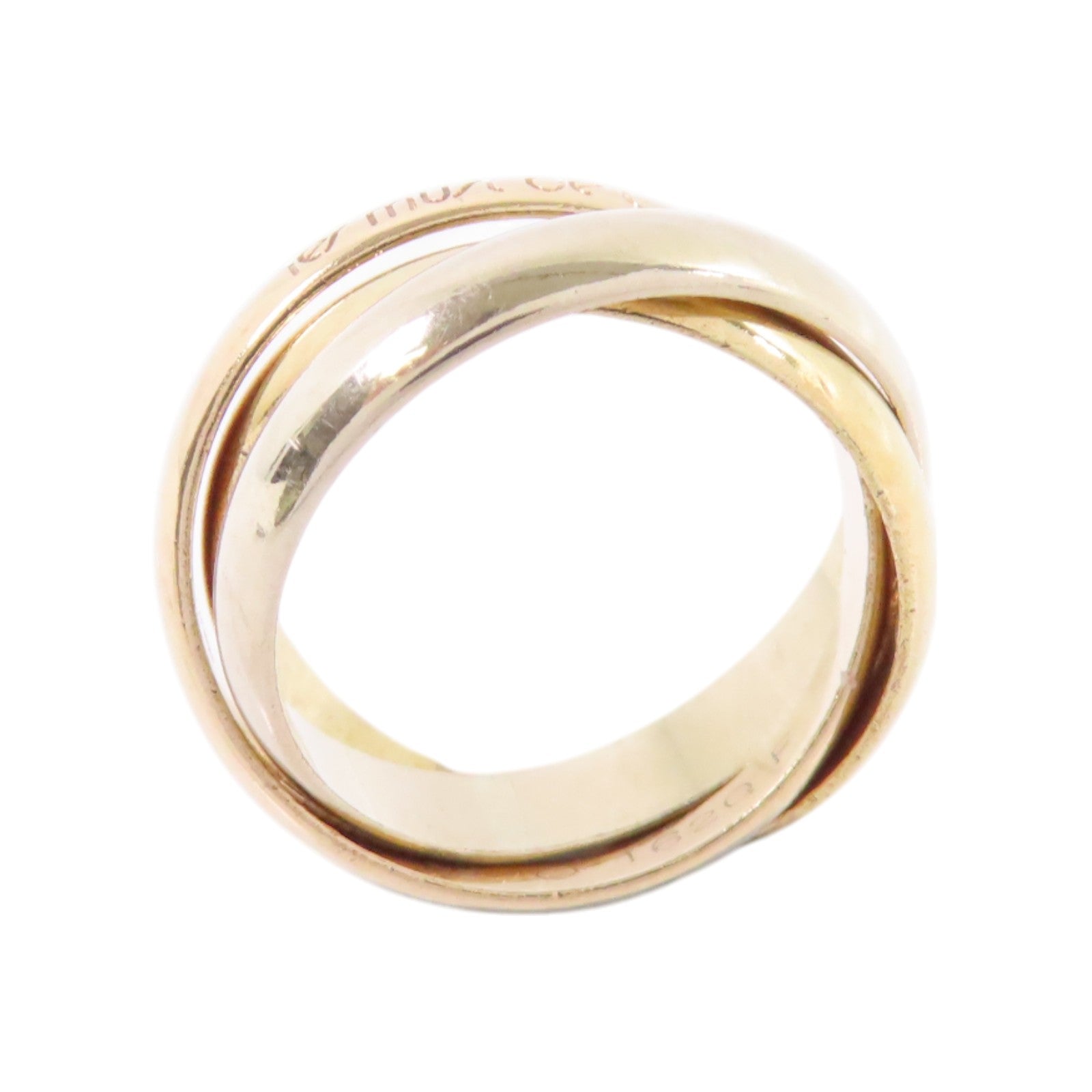 CARTIER 18K黃金/白金/玫瑰金Trinity Ring戒指Cartier#49/US#4.5