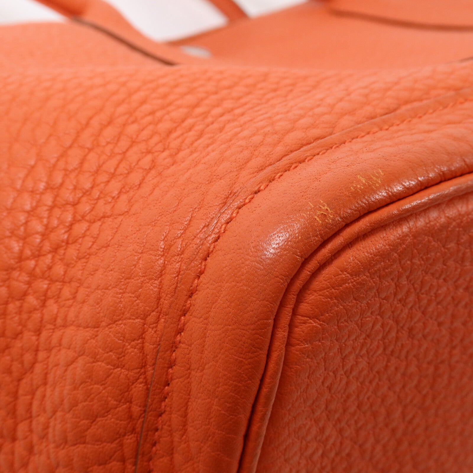 HERMES Clemence皮革Garden Party PM手挽袋Feu