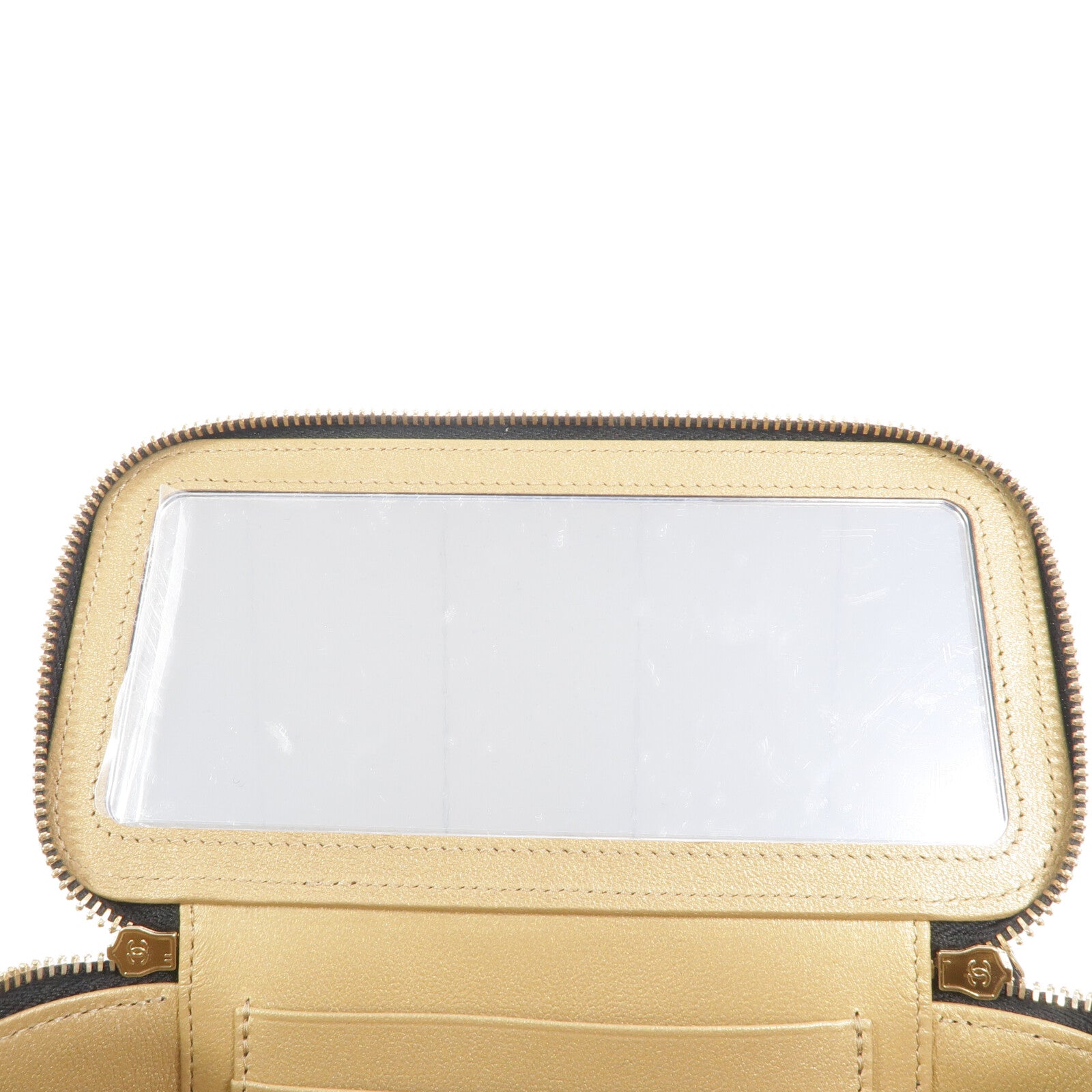 CHANEL 羊皮皮革Vanity Case With Gold Ball鏈帶手挽肩背兩用袋